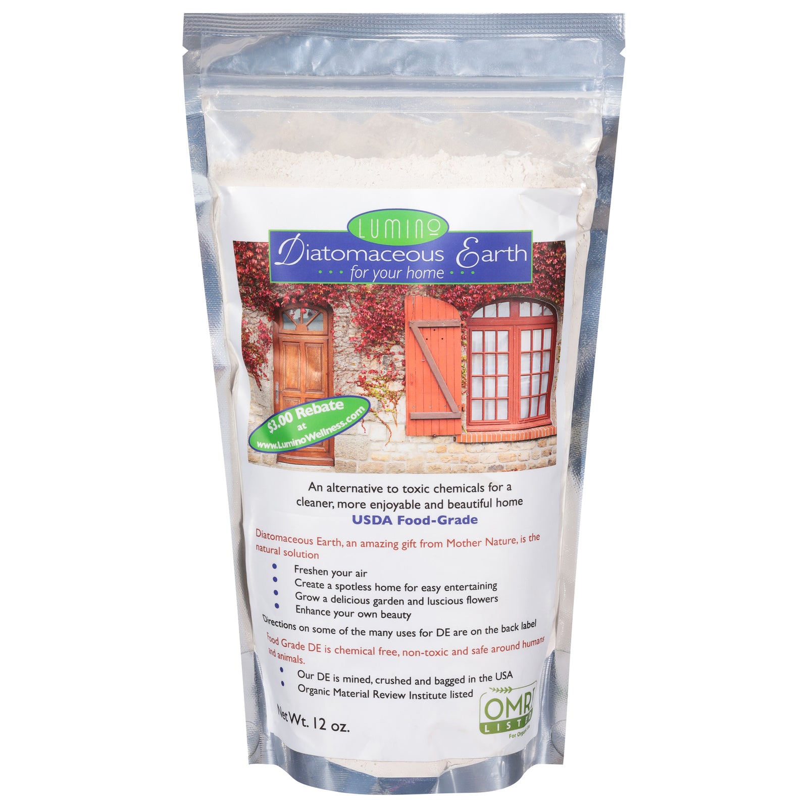 Lumino Diatomaceous Earth For Your Home - 12 Oz