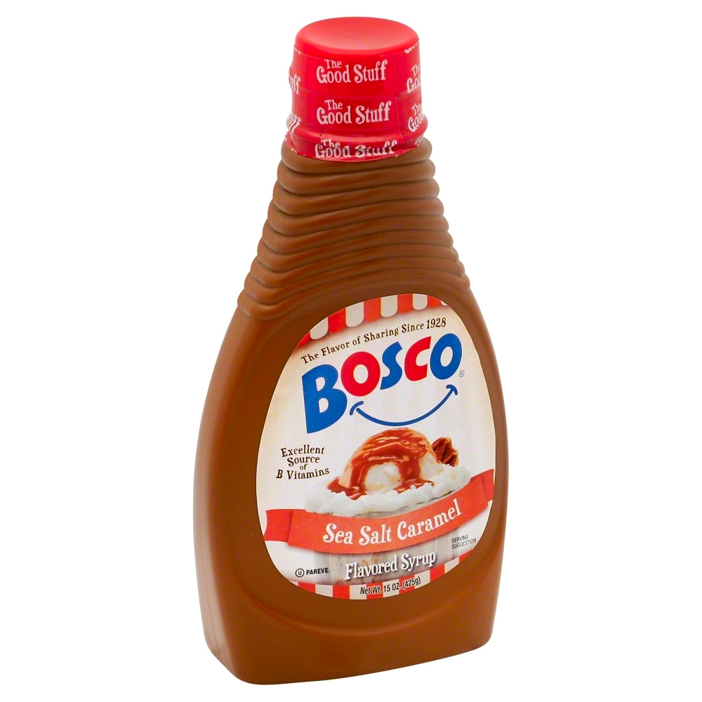 Bosco Sea Salt Caramel Flavored Syrup - Case of 6 - 15 oz