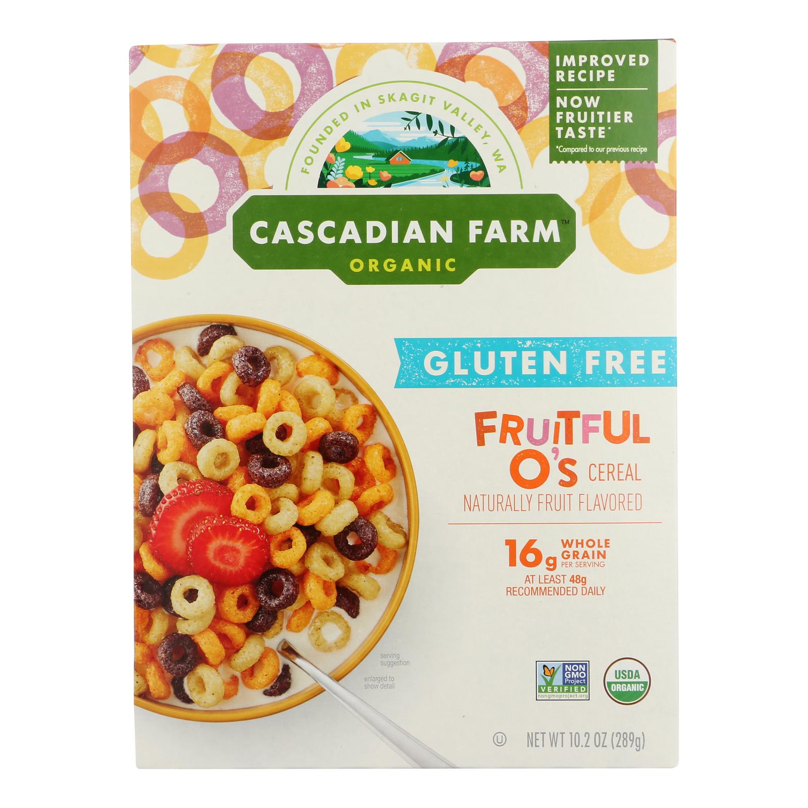 Cascadian Farm Organic Cereal - Fruitful Os - Case Of 10 - 10.2 Oz