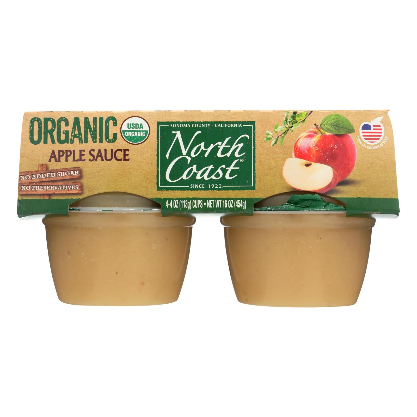 North Coast Organic Applesauce - Case of 12 - 4/4 OZ