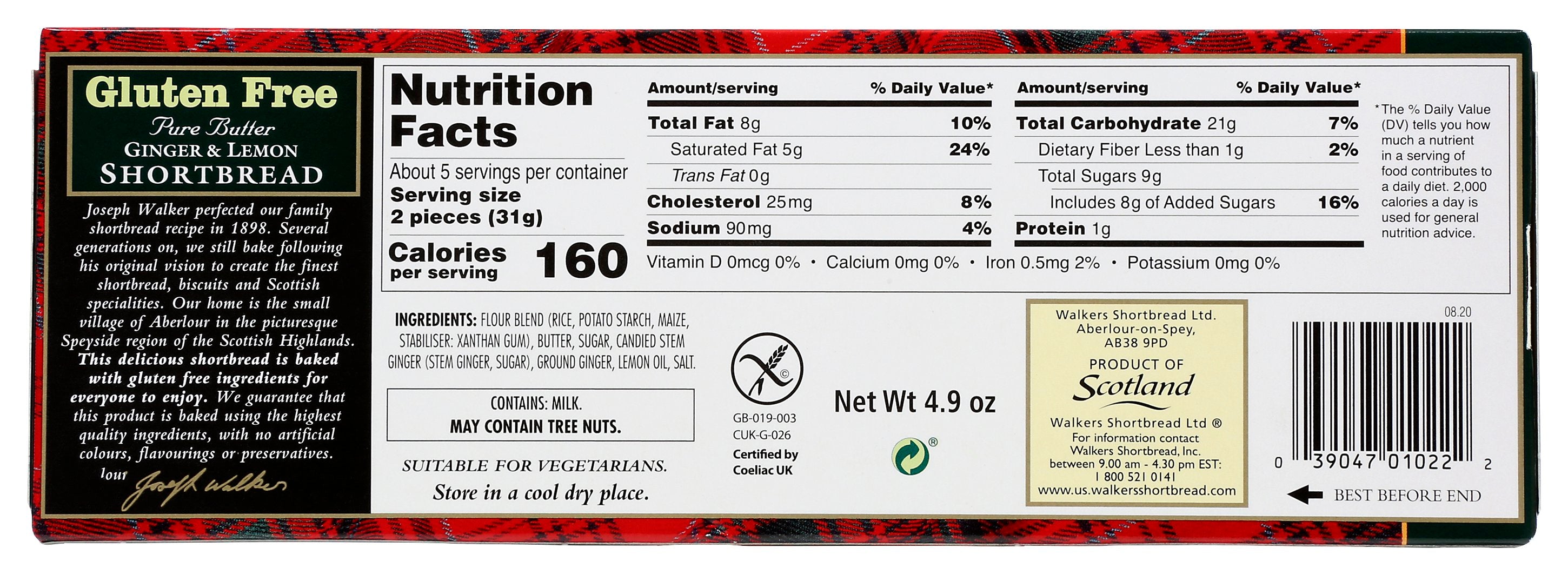 WALKERS COOKIE GINGR LEMN SHRTBR - Case of 6