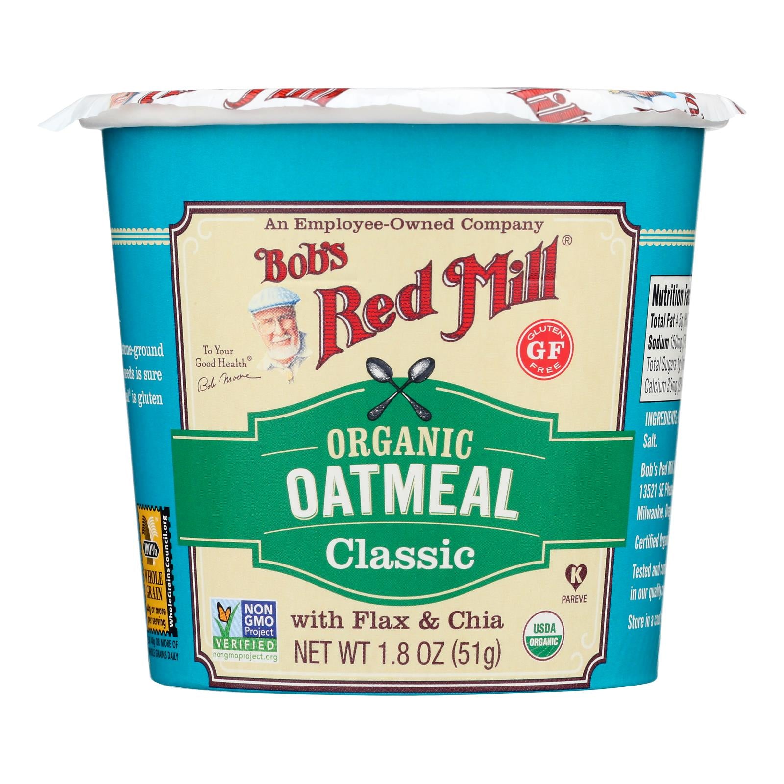 Bob's Red Mill Organic Gluten-Free Oatmeal Cups, 12-Pack