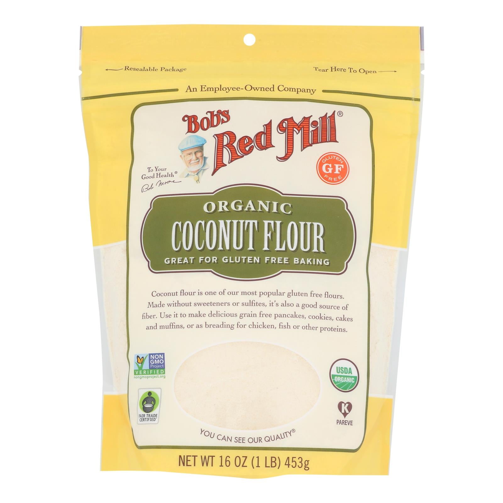 Bob's Red Mill Organic Coconut Flour, 16oz, Pack of 4