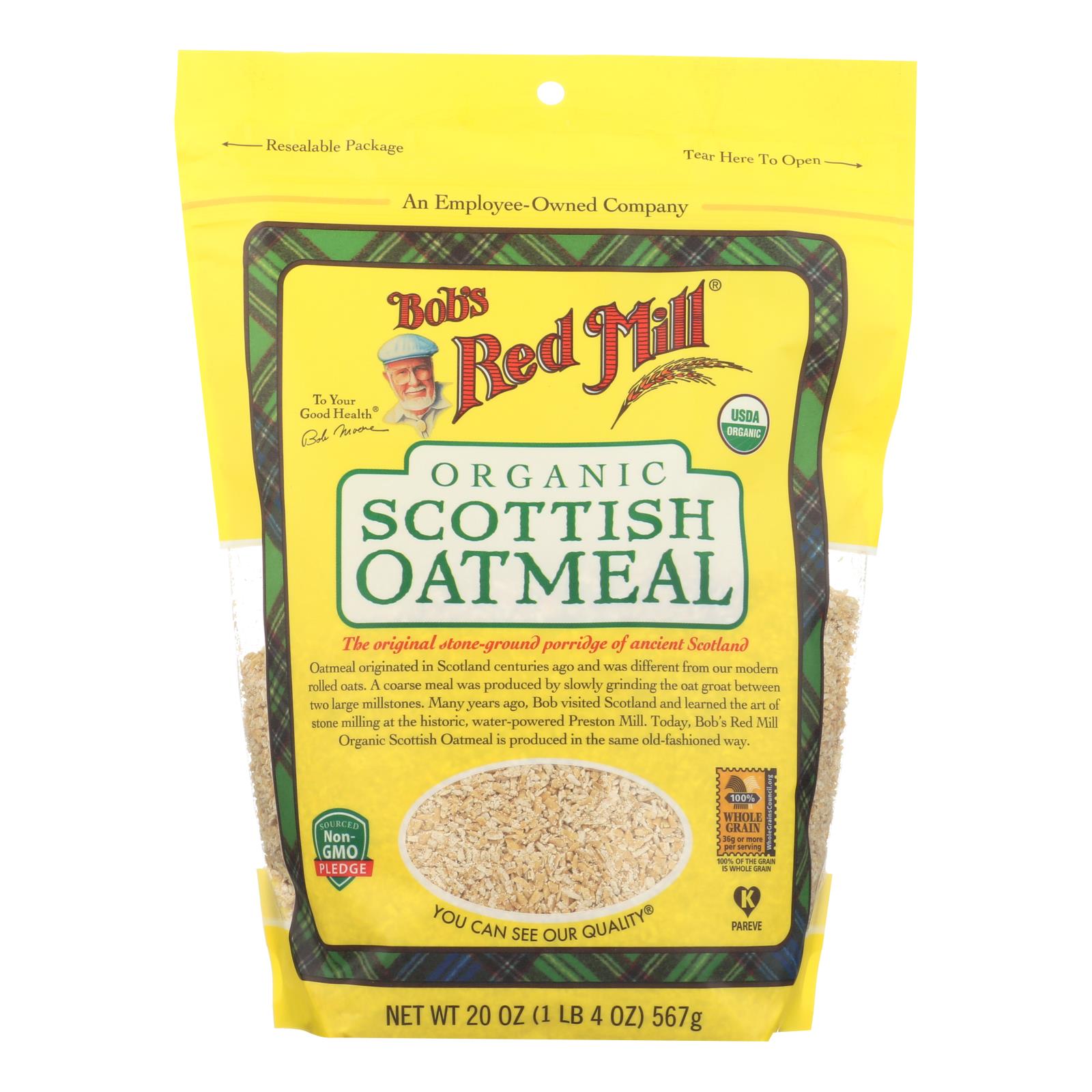 Bob's Red Mill Organic Scottish Oatmeal, 4-Pack, 20 Oz