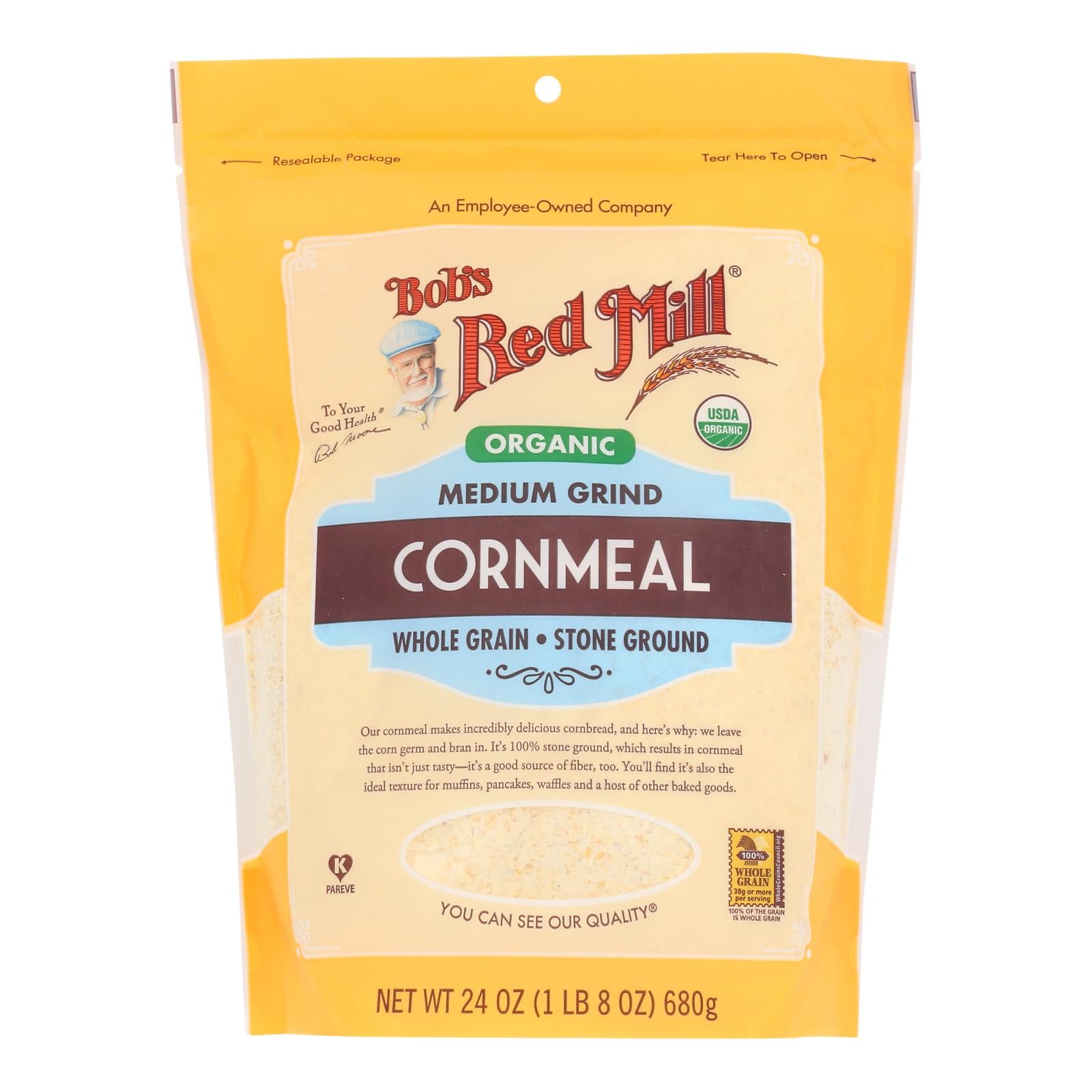 Bob's Red Mill - Cornmeal Medium Organic - Case Of 4 - 24 Oz