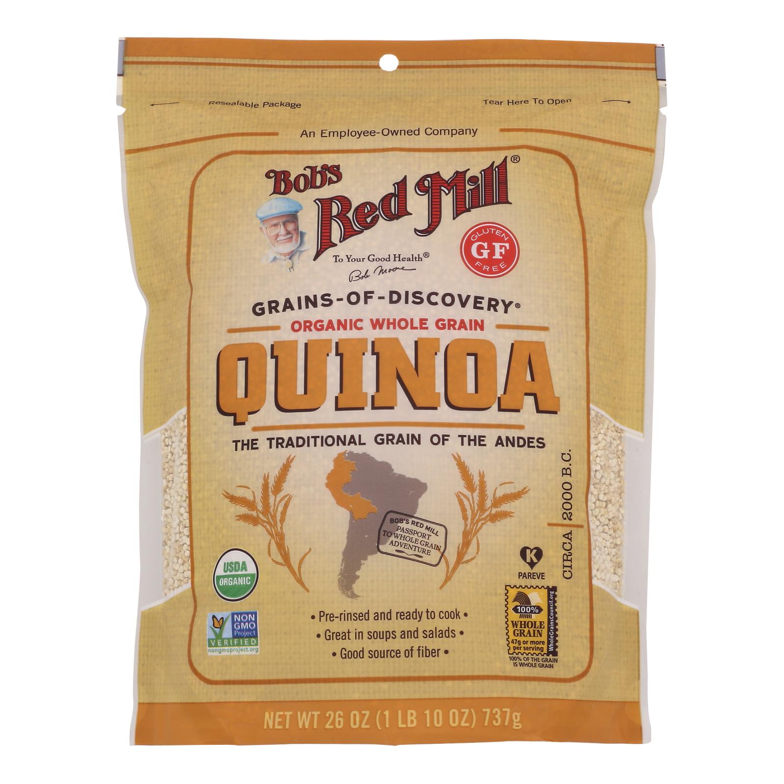 Bob's Red Mill Organic Quinoa, 4 Pack, 26 Oz Each