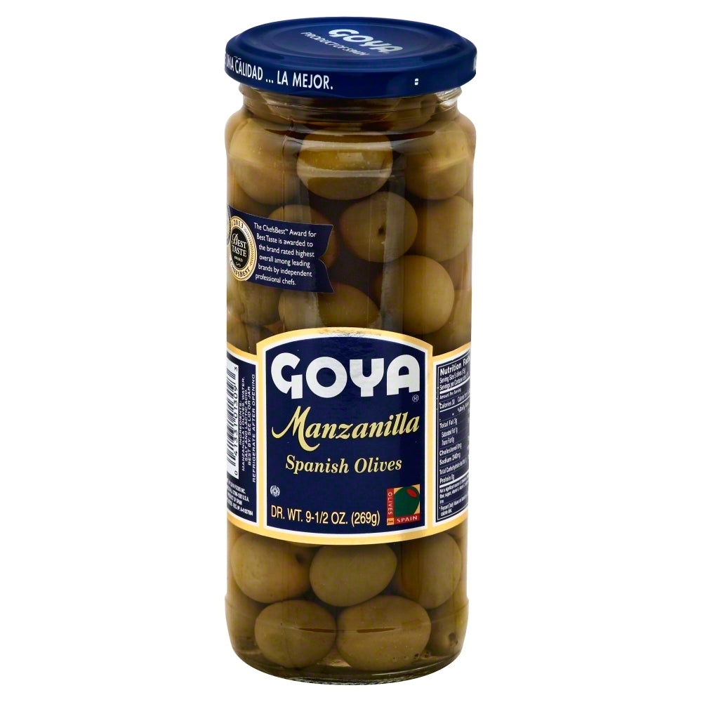 Goya Manzanilla Spanish Olives - Case of 12 - 9.5 oz
