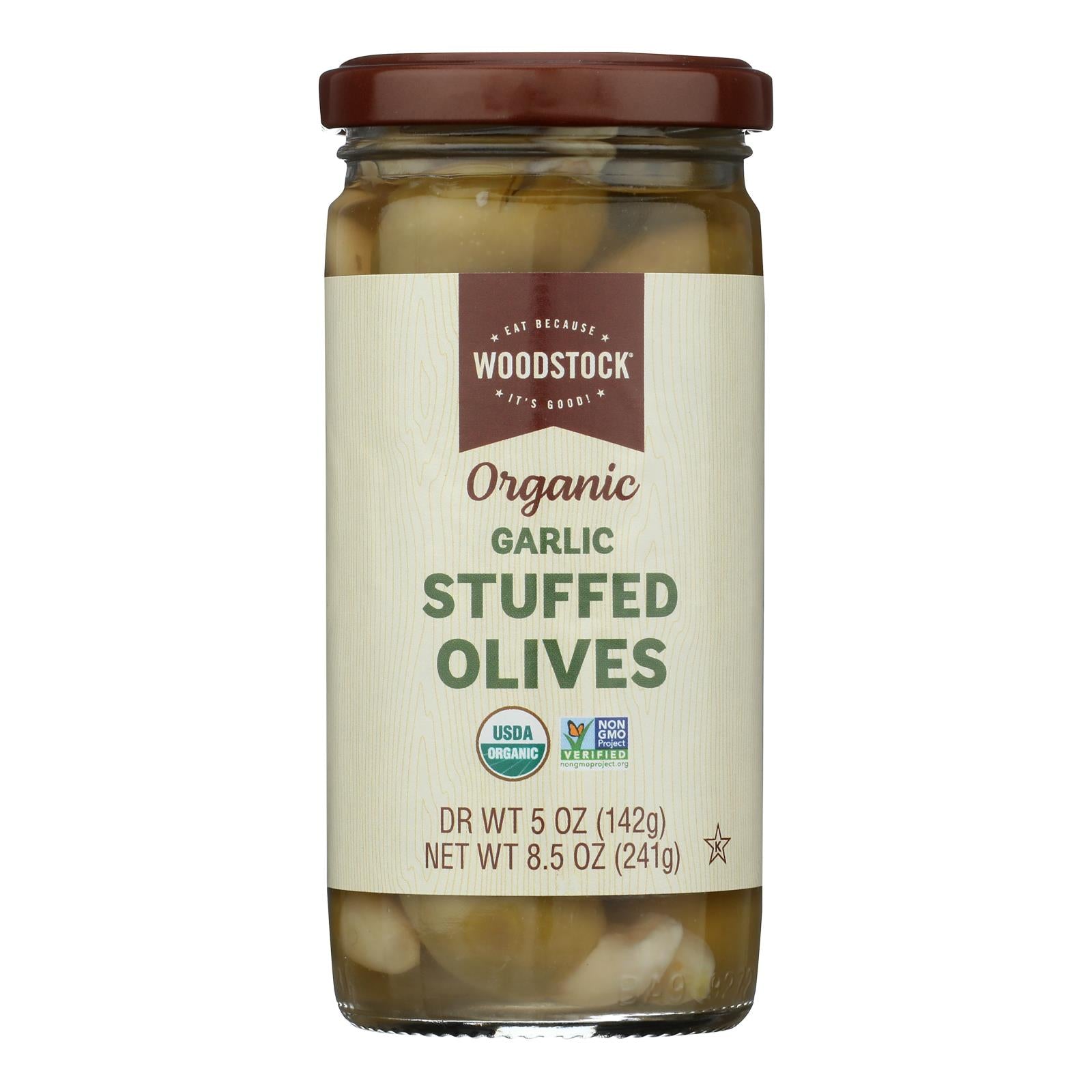 Woodstock - Olives Og2 Garlic Stuffed - CS of 12-8.5 OZ