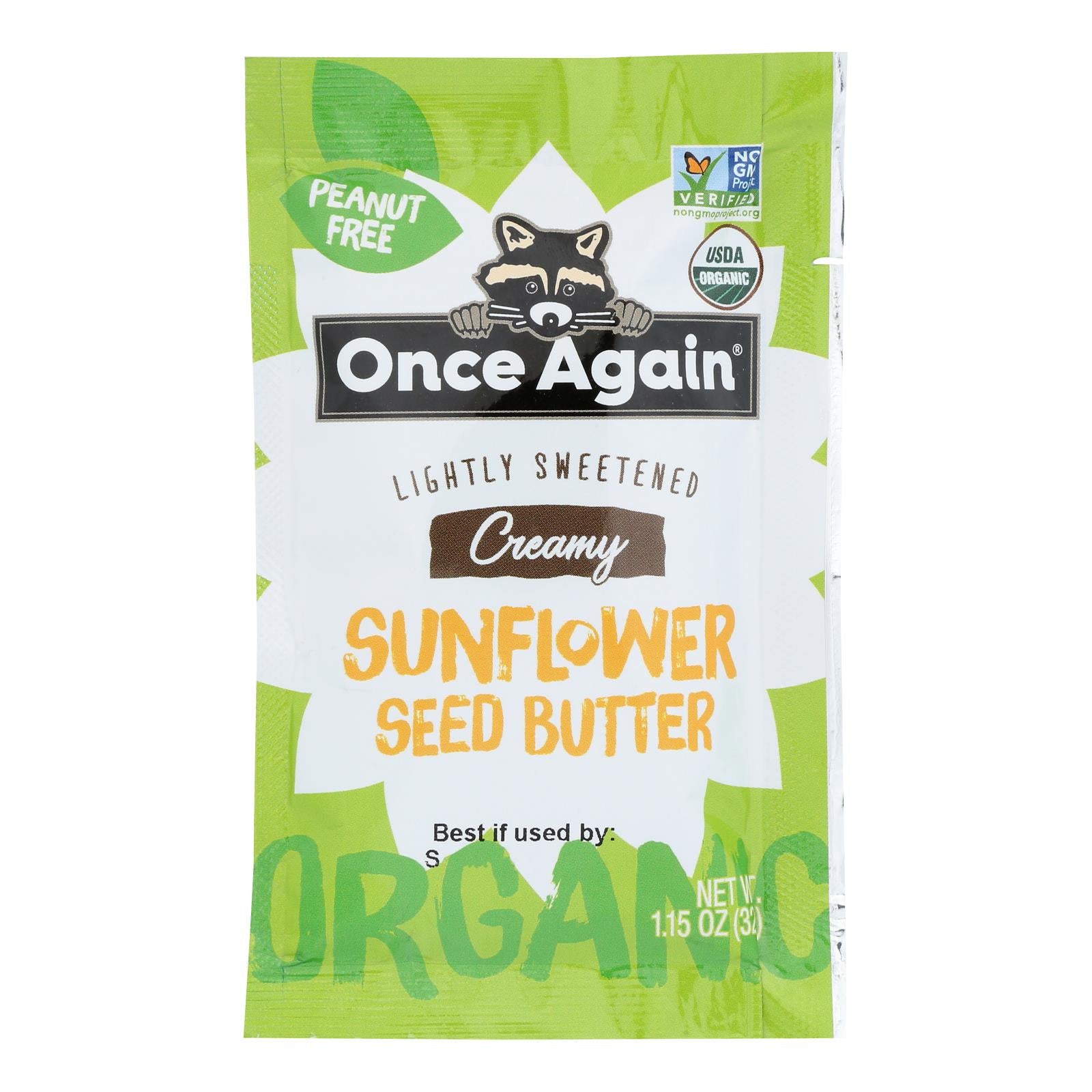 Once Again Organic Sunflower Seed Butter - Case of 10 - 1.15 OZ
