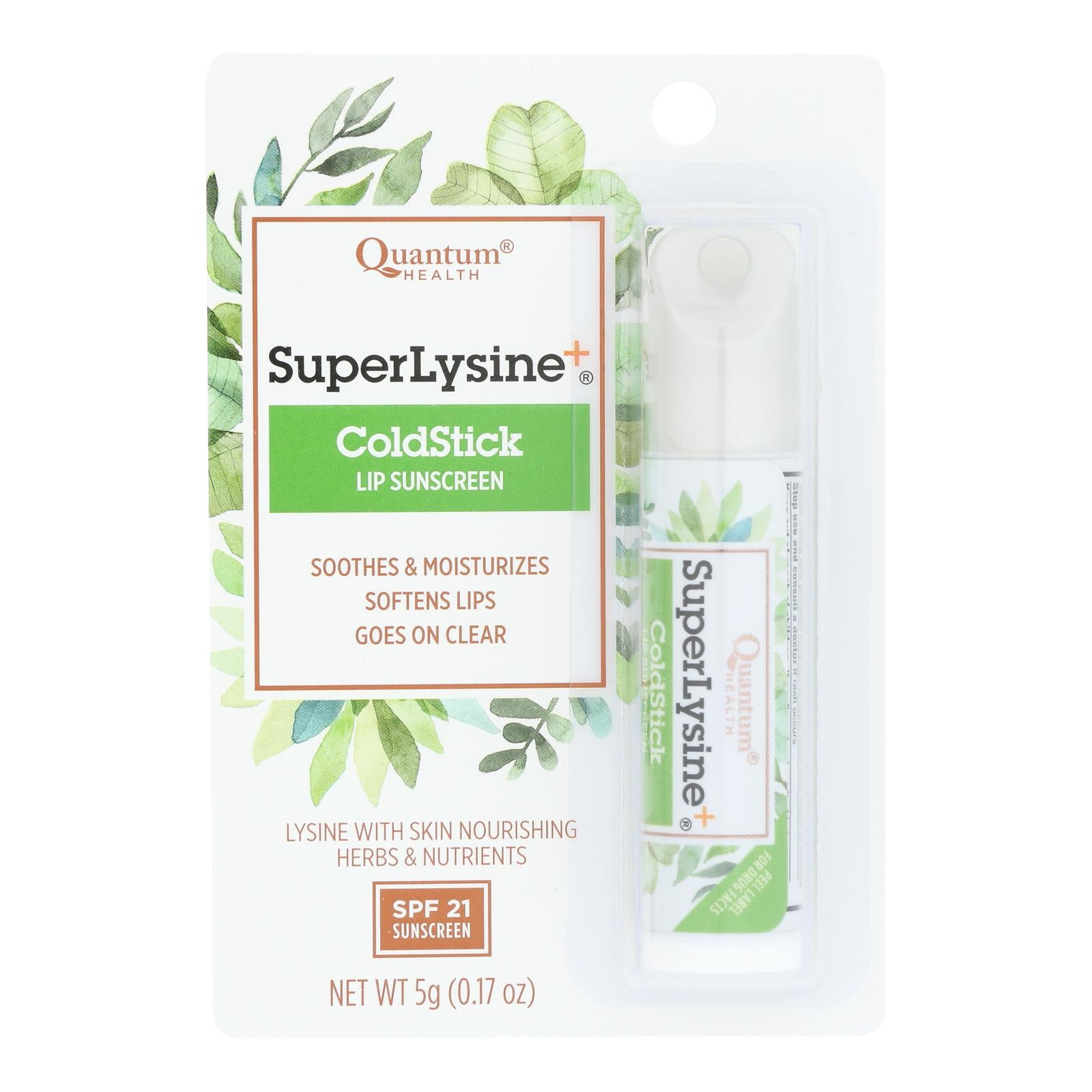 Quantum Super Lysine And Cold Stick Tube Lip Protector And Cold Sore Treatment - 0.18 Oz
