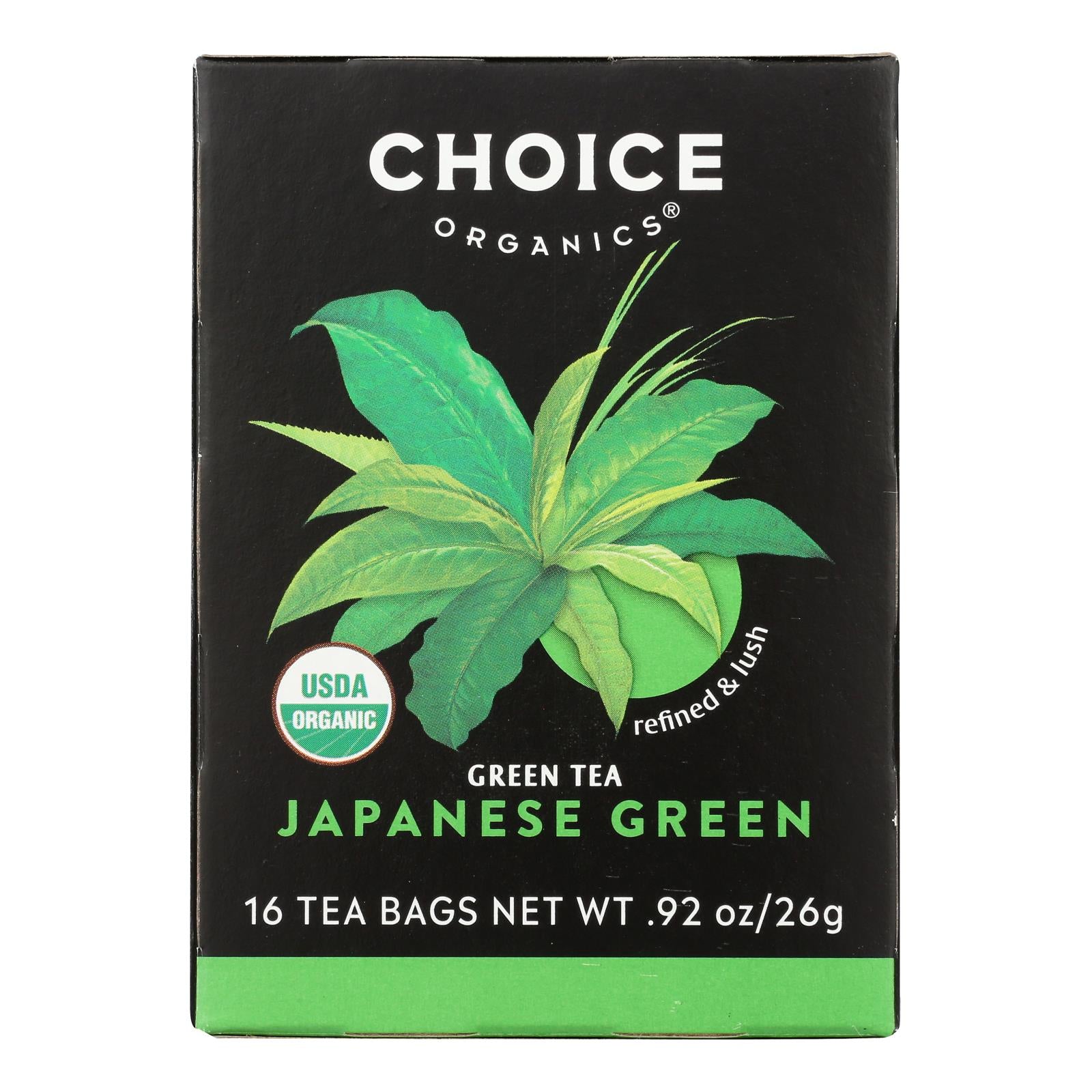 Choice Organic Teas Premium Japanese Green Tea - 16 Tea Bags - Case Of 6