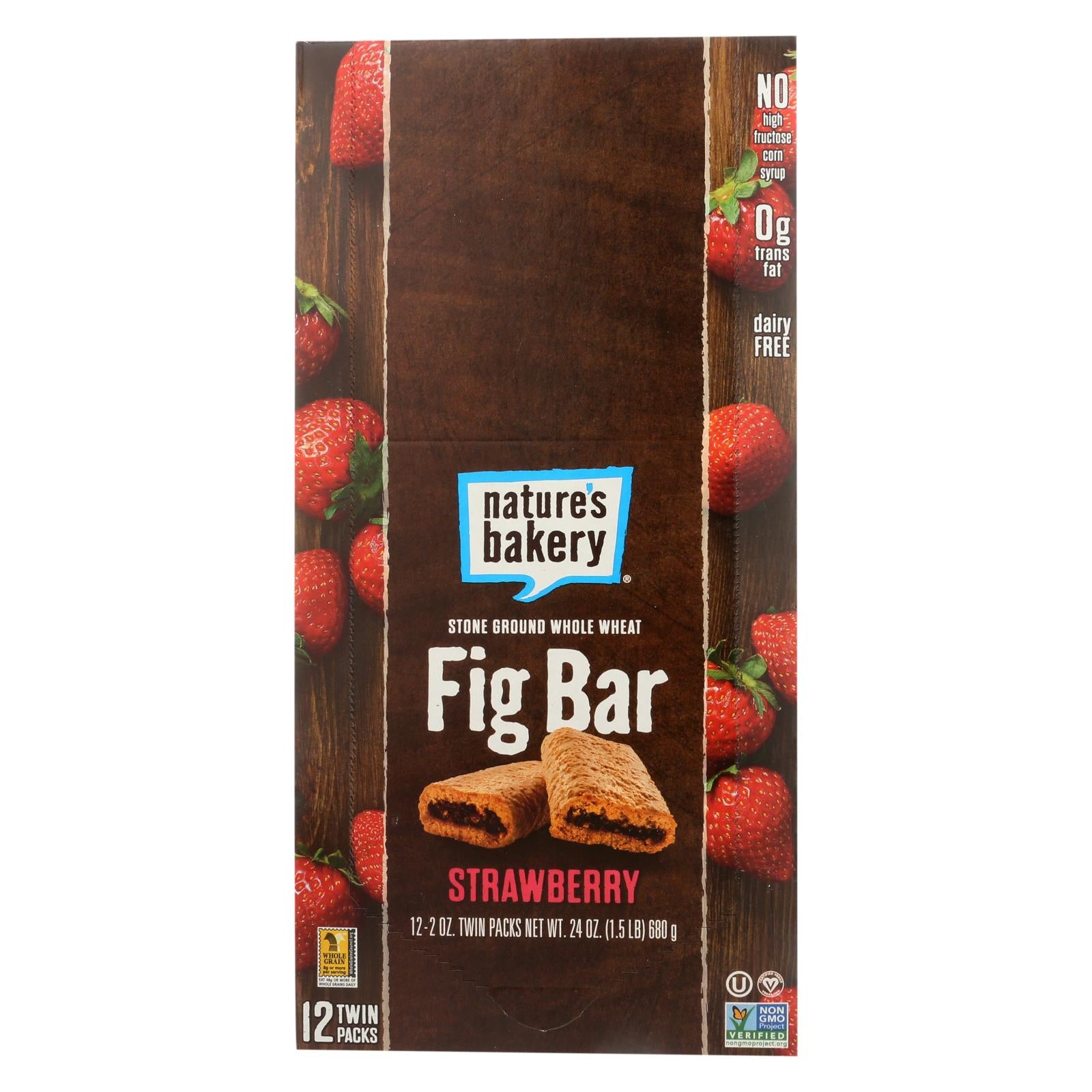Nature's Bakery Strawberry Fig Bars, Whole Wheat, 2 Oz, 12-Pack