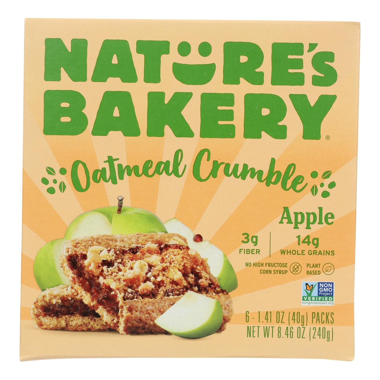 Nature's Bakery Oatmeal Crumble Apple Bars, 6-Pack