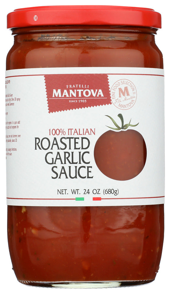 Mantova Tomato Sauce Roasted Garlic - Case of 6 - 24 OZ