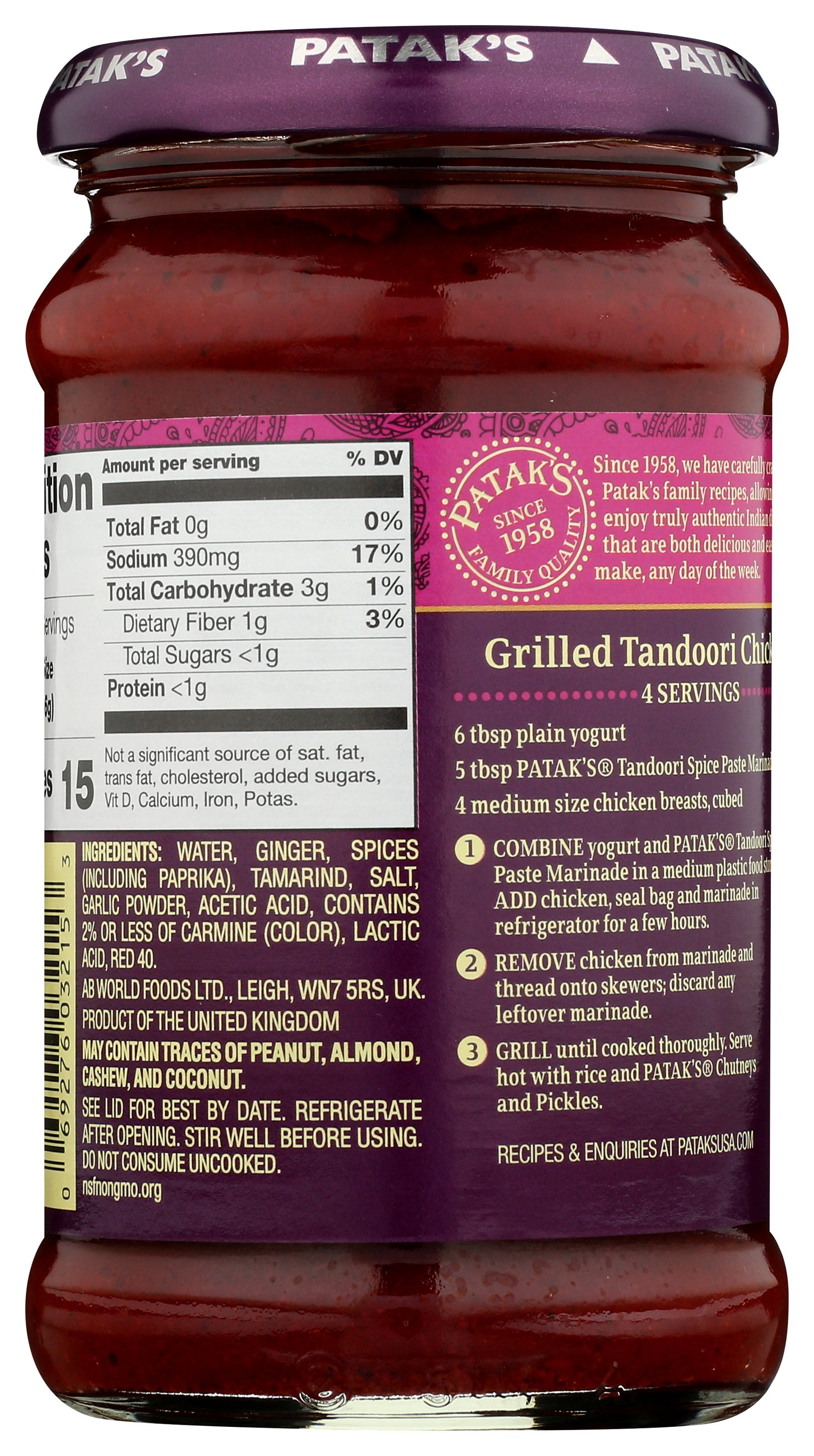 PATAKS PASTE TANDOORI - Case of 6