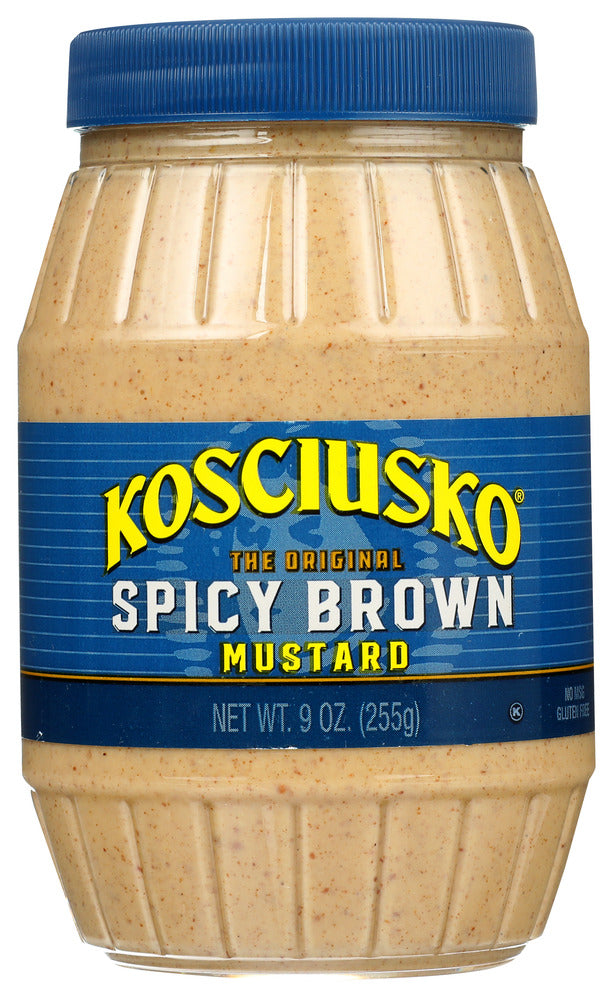 Kosciusko Brown Mustard Spicy - Case of 6 - 9 oz