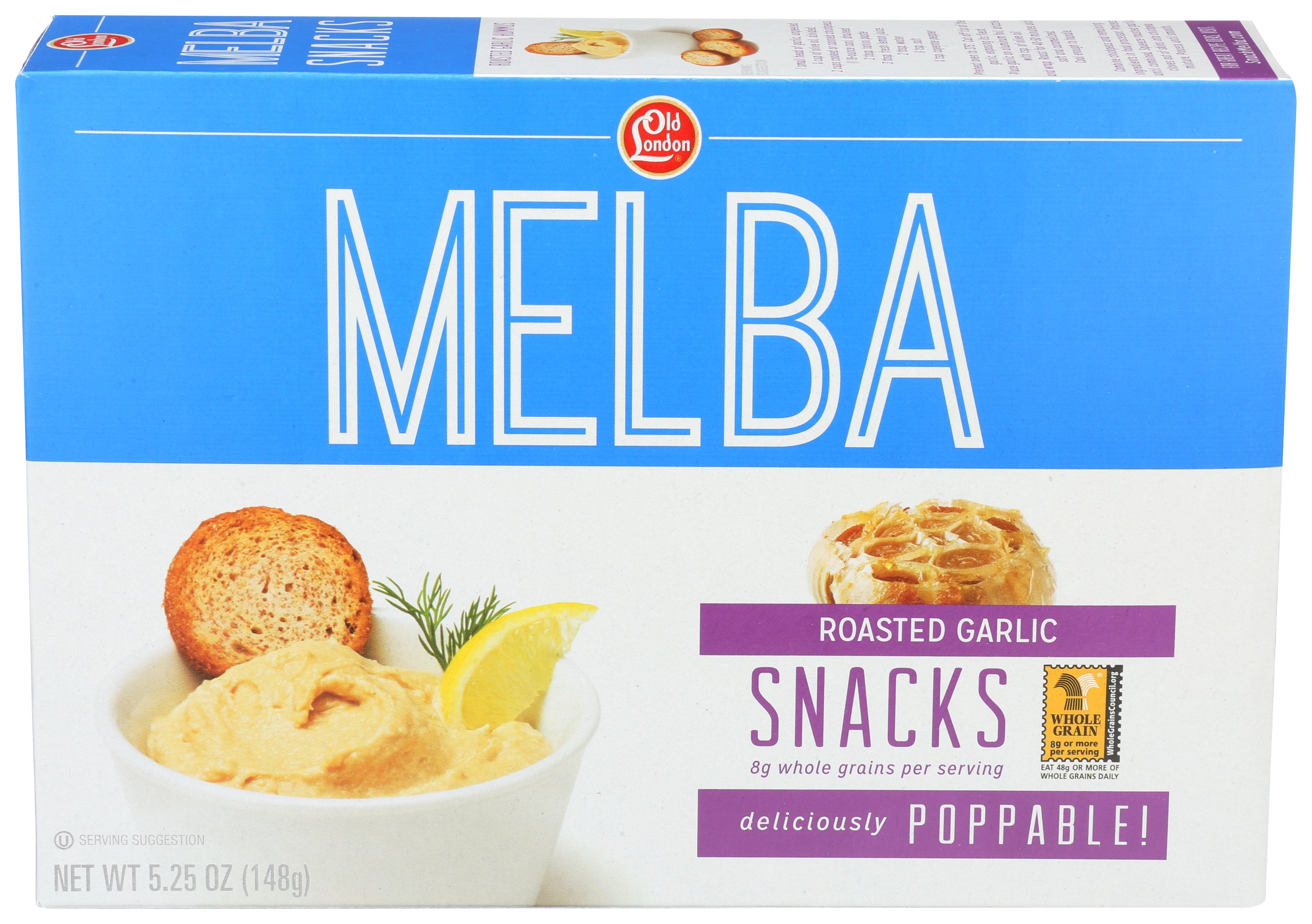 OLD LONDON MELBA SNCK GARLIC - Case of 12