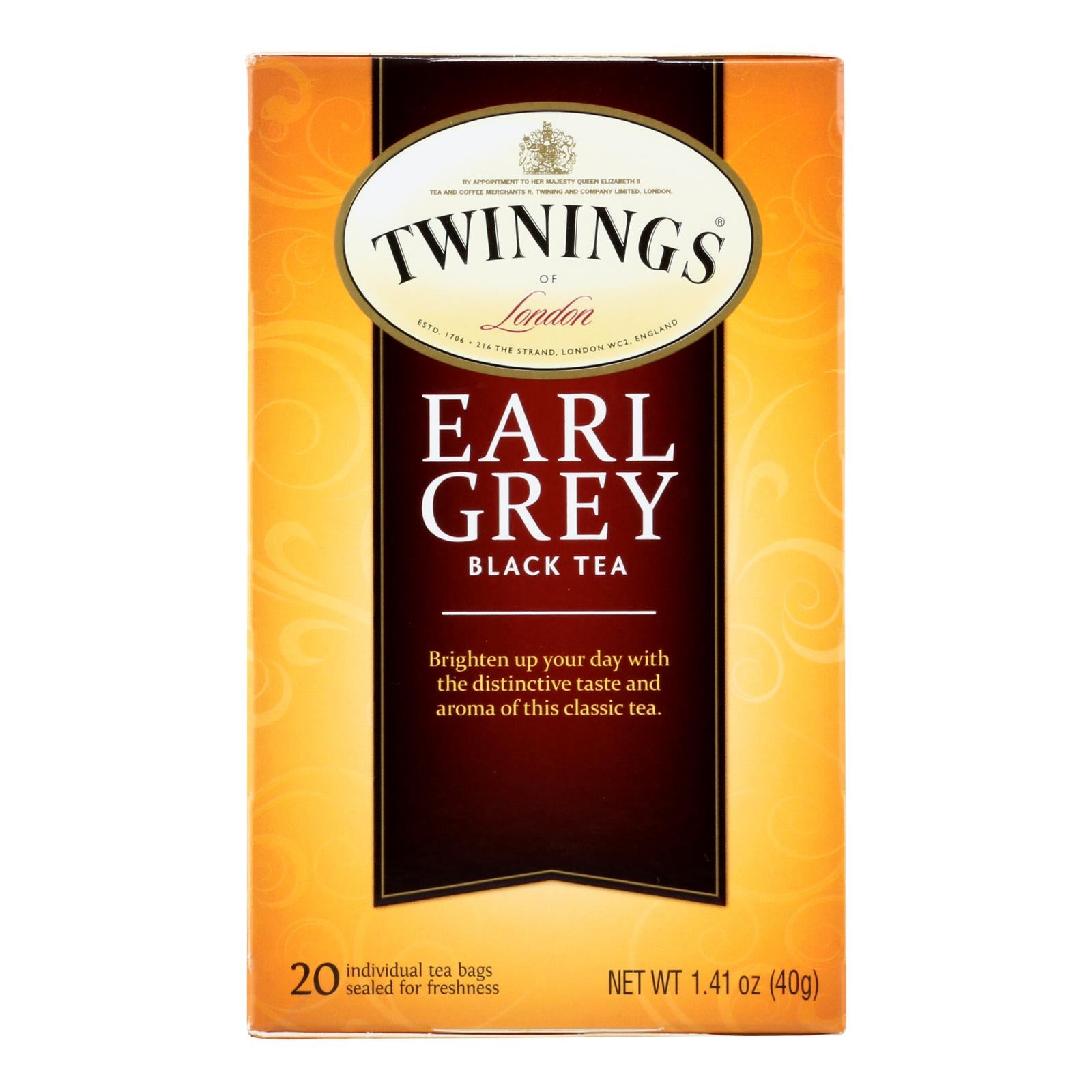 Twinings Tea Earl Grey Tea - Black Tea - Case Of 6 - 20 Bags