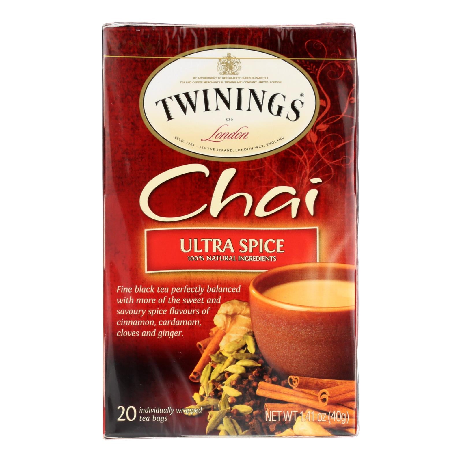 Twinings Tea Chai - Ultra Spice - Case Of 6 - 20 Bags