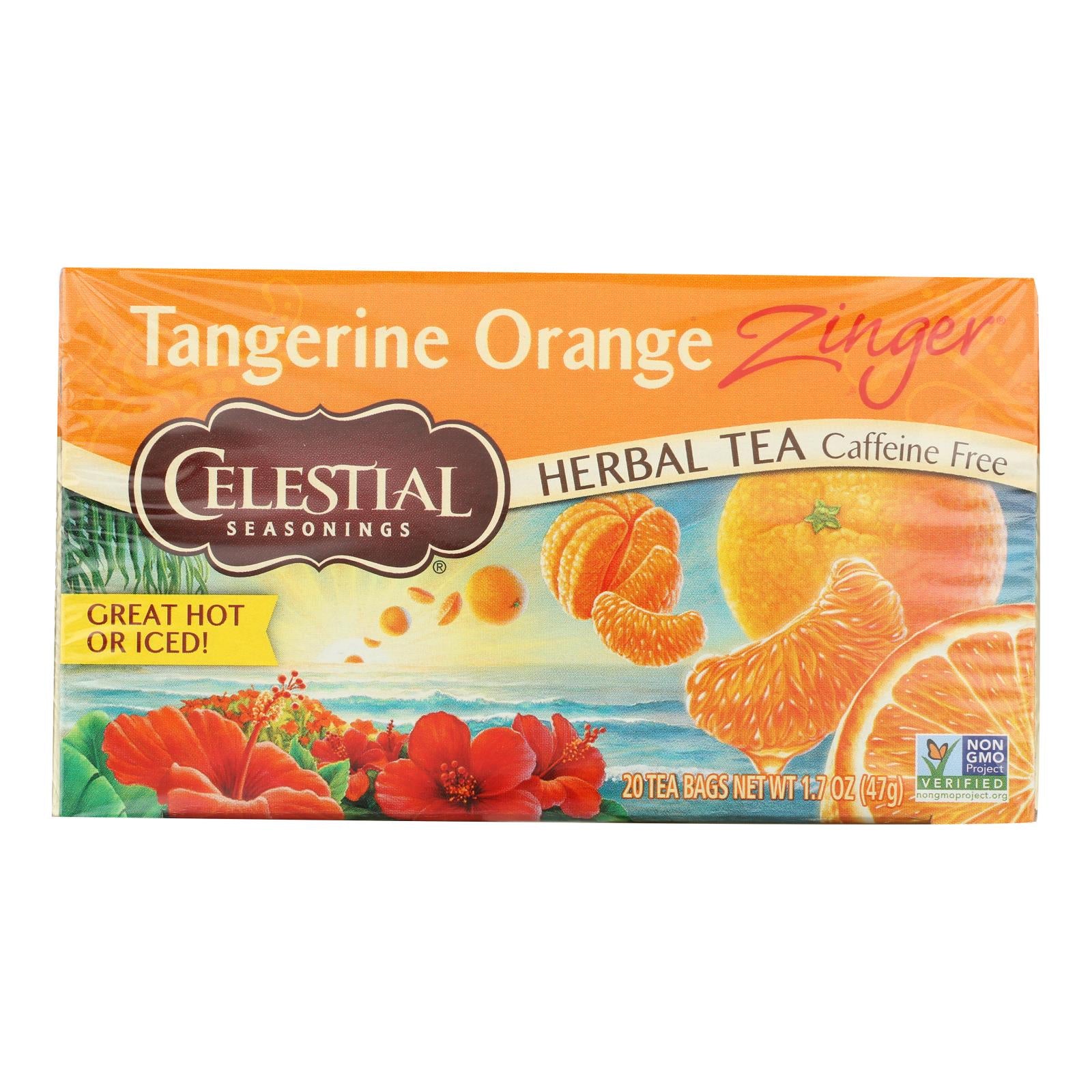 Celestial Seasonings Herb Tea Tangerine Orange Zinger - 20 Tea Bags - Case Of 6