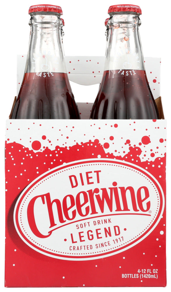 Cheerwine Soda Diet Soda - Case of 6 - 4 bottles/12 fl oz.