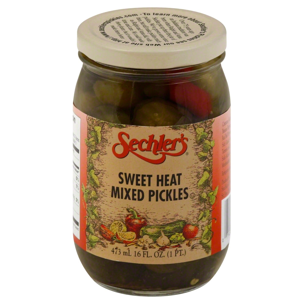 Sechlers Sweet Heat Mixed Pickles - Case of 6 - 16 fl oz