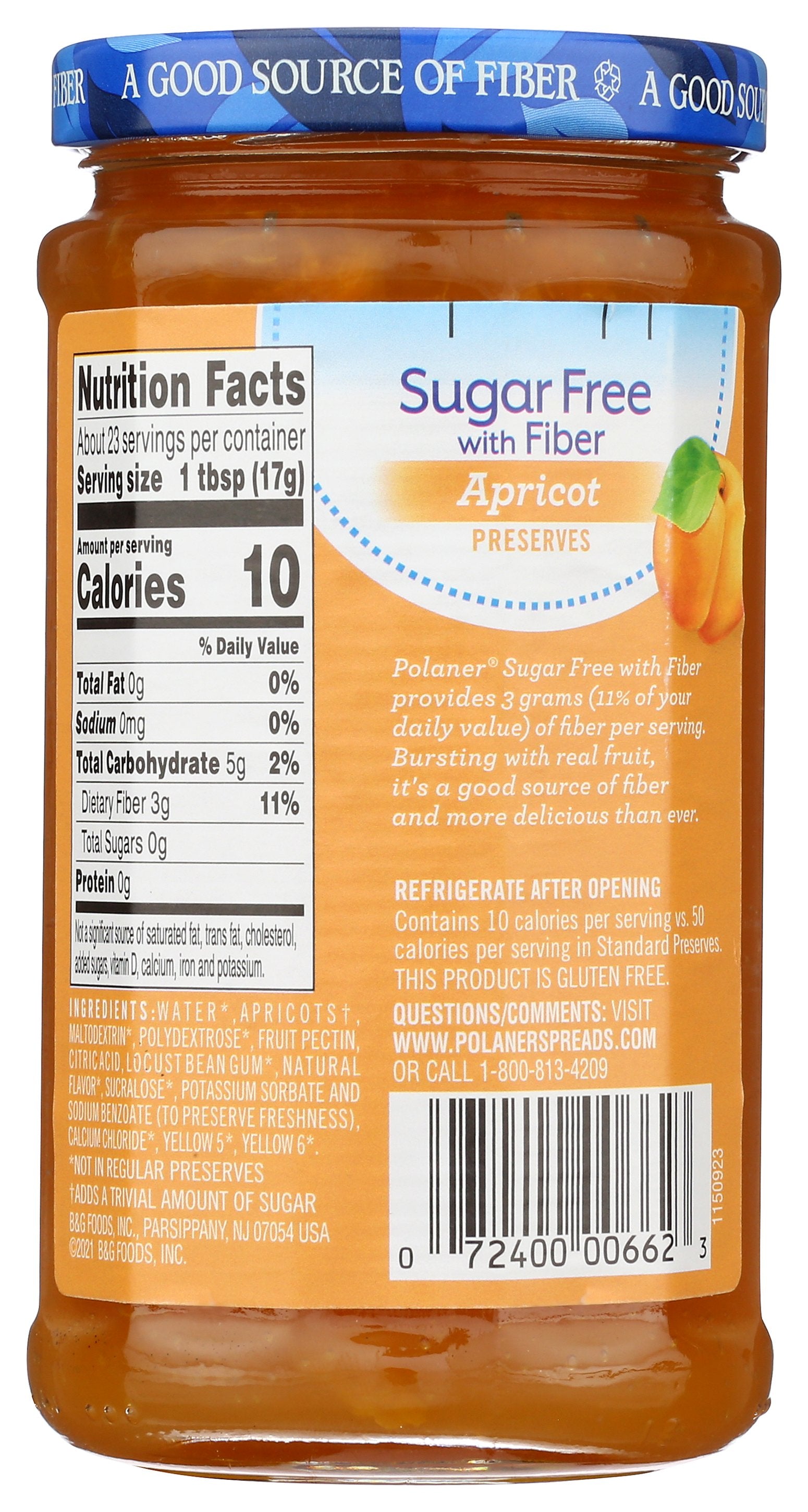 POLANER PRESERVE SF APRICOT - Case of 12