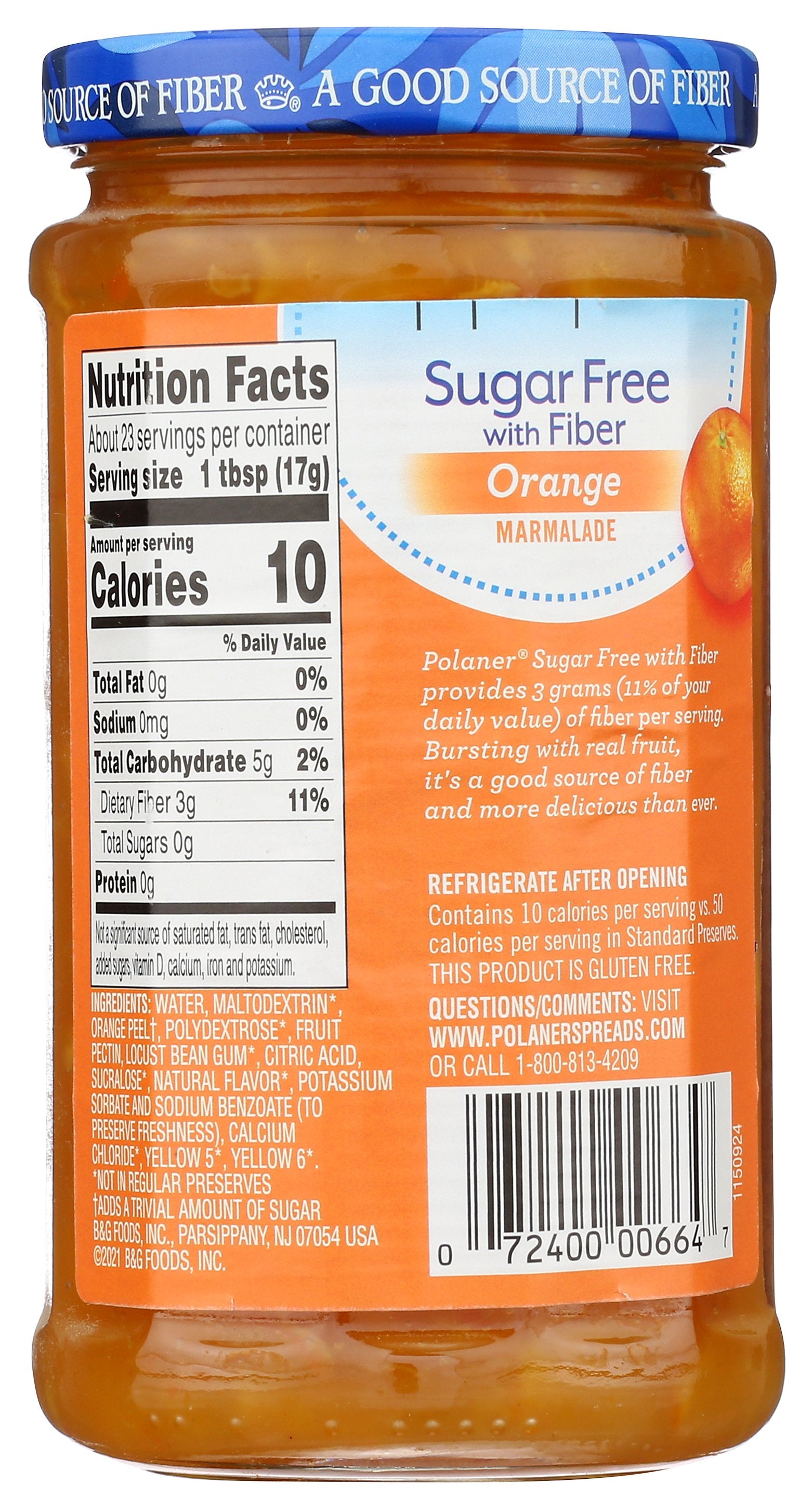 POLANER MARMALADE SF ORANGE - Case of 12