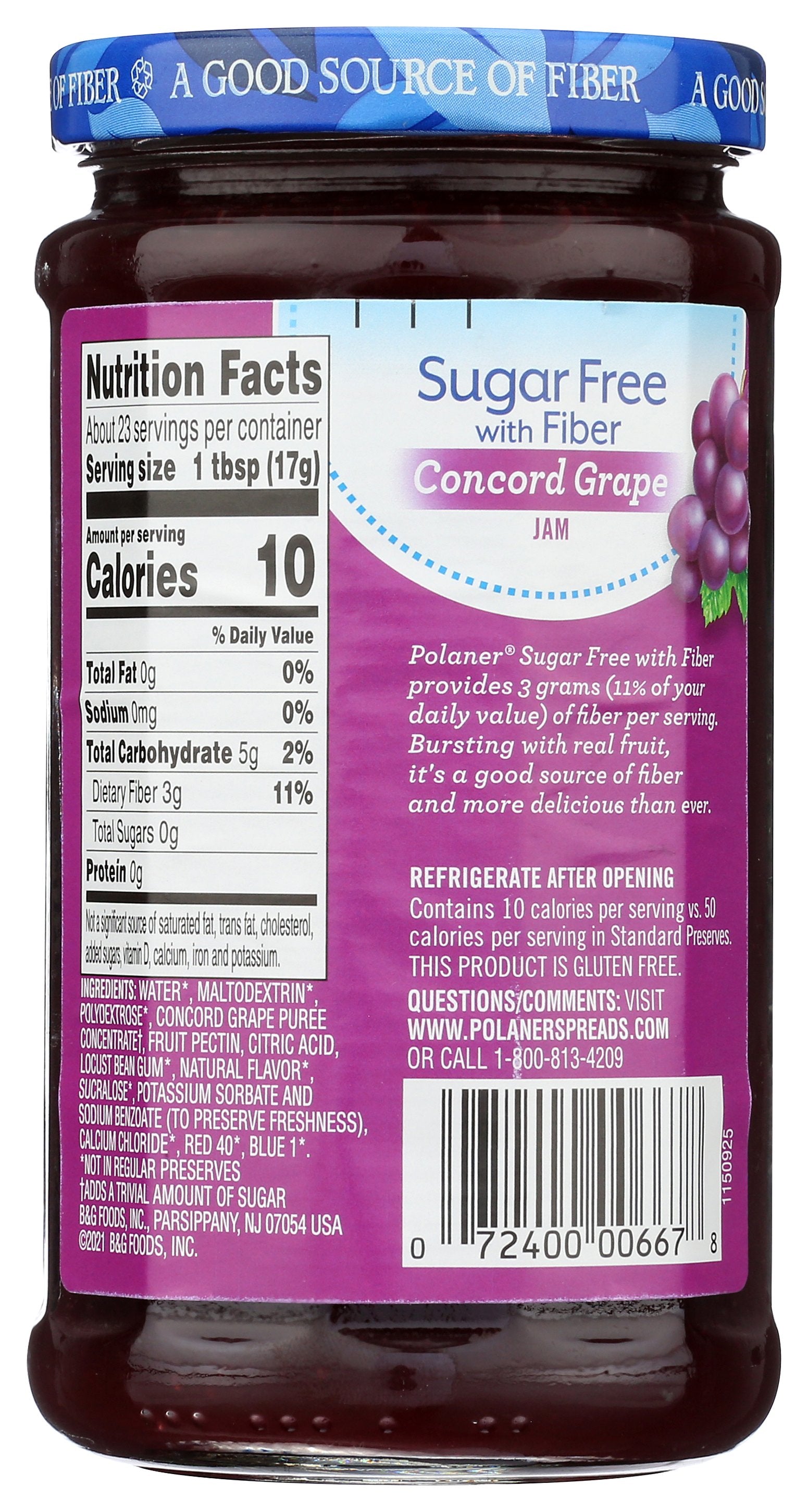 POLANER JAM SF GRAPE - Case of 12