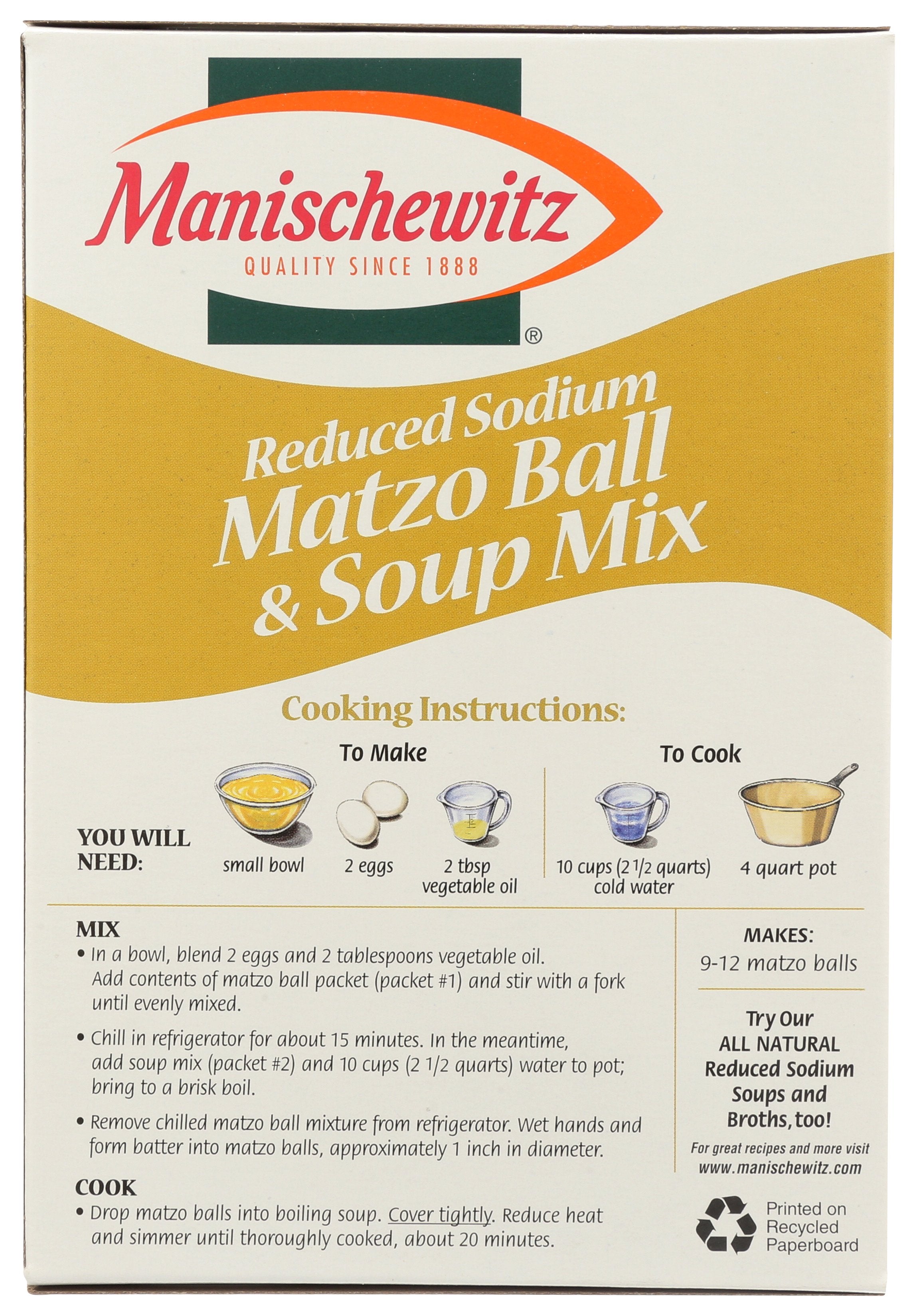 MANISCHEWITZ SOUP MIX MATZO BALL LS - Case of 12