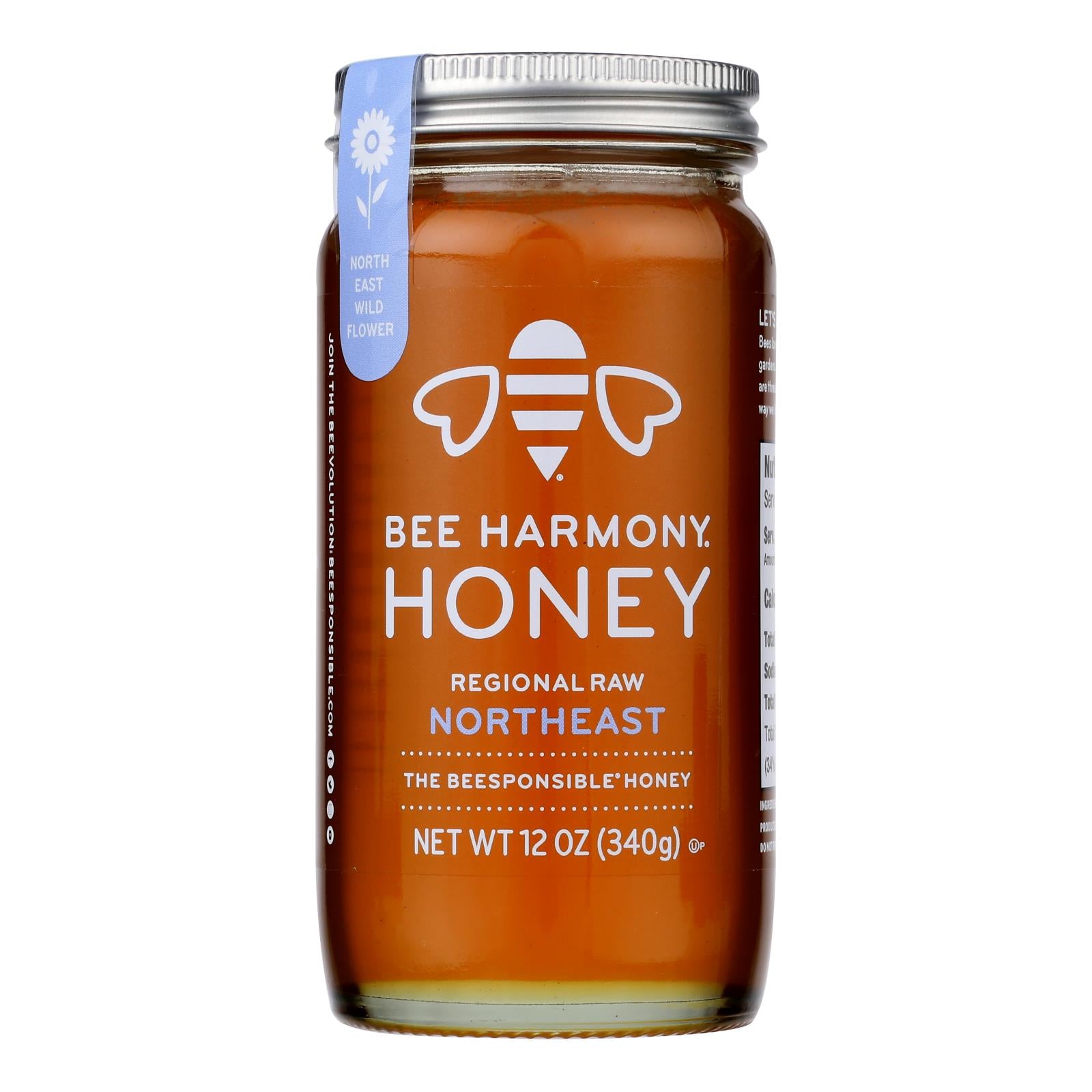 Bee Harmony - Honey - Regional Raw Northeast - Case Of 6-12 Oz.