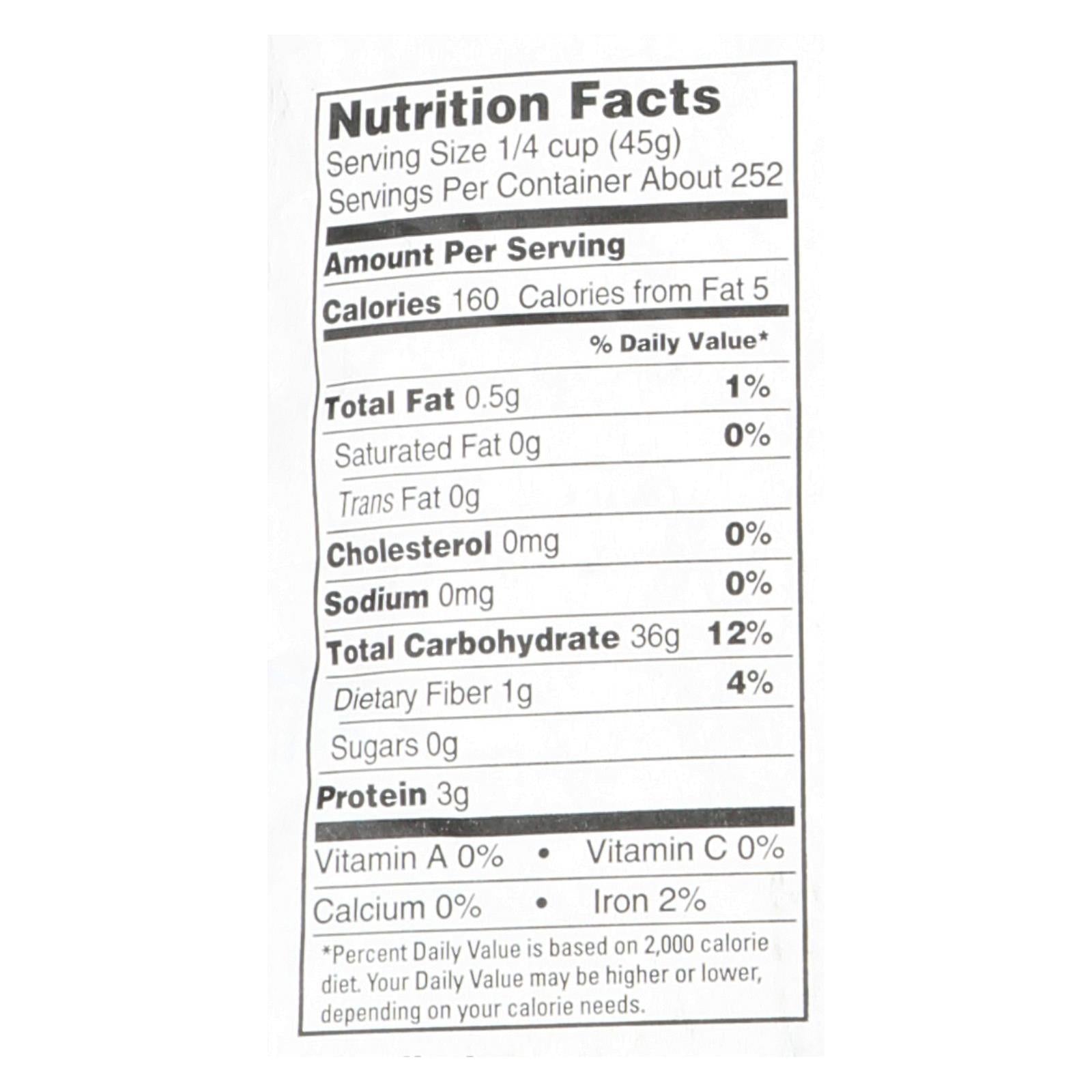 Lundberg Family Farms Organic Jasmine White Rice - Single Bulk Item - 25lb