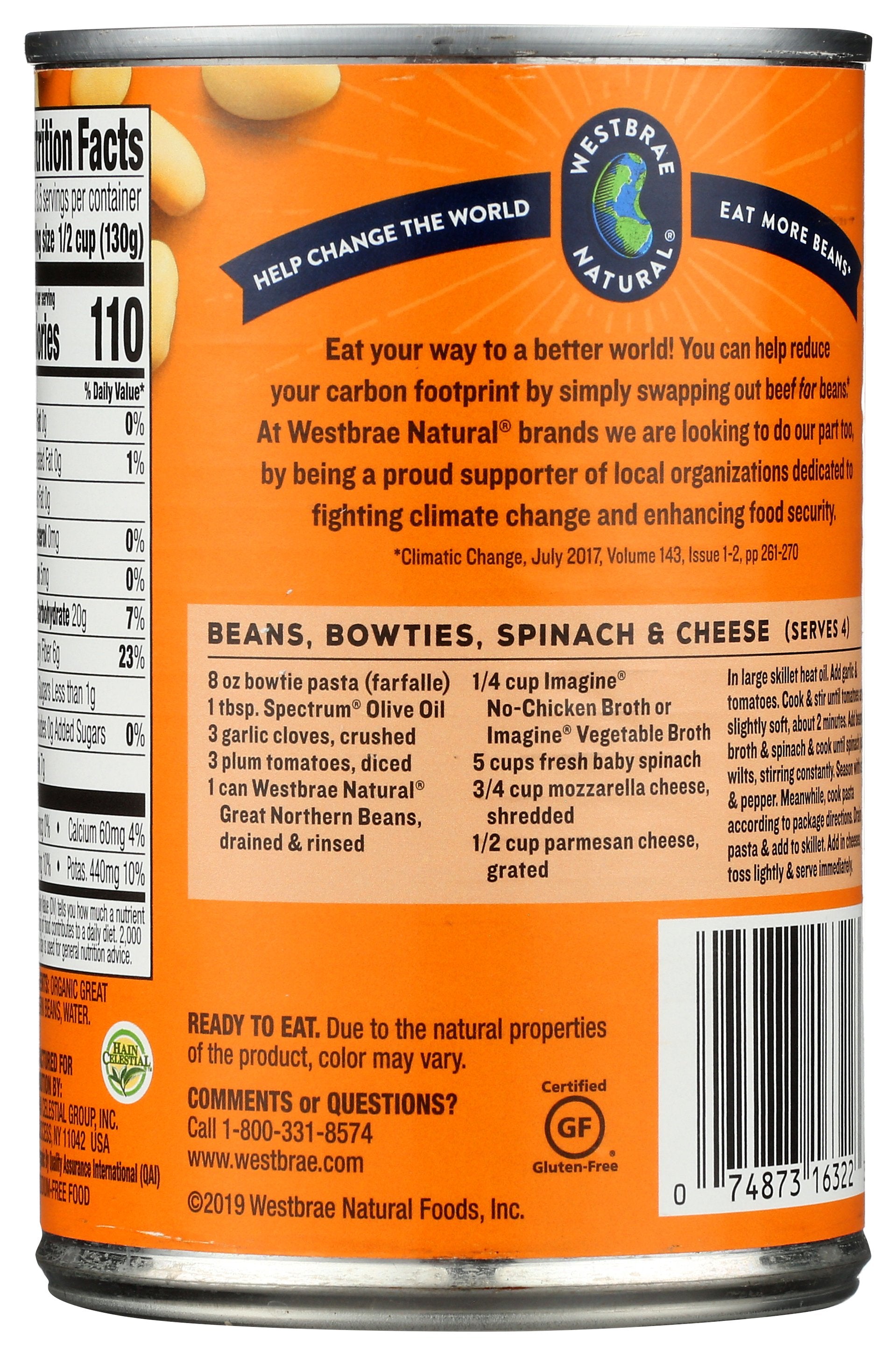 WESTBRAE BEAN GREAT NORTHERN ORG - Case of 6