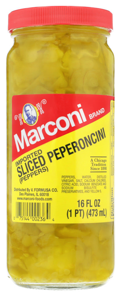 Marconi Sliced Peperoncini - Case of 12 - 16 fl oz