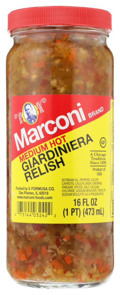 Marconi Relish Giardiniera Medium Hot - Case of 12 - 16oz