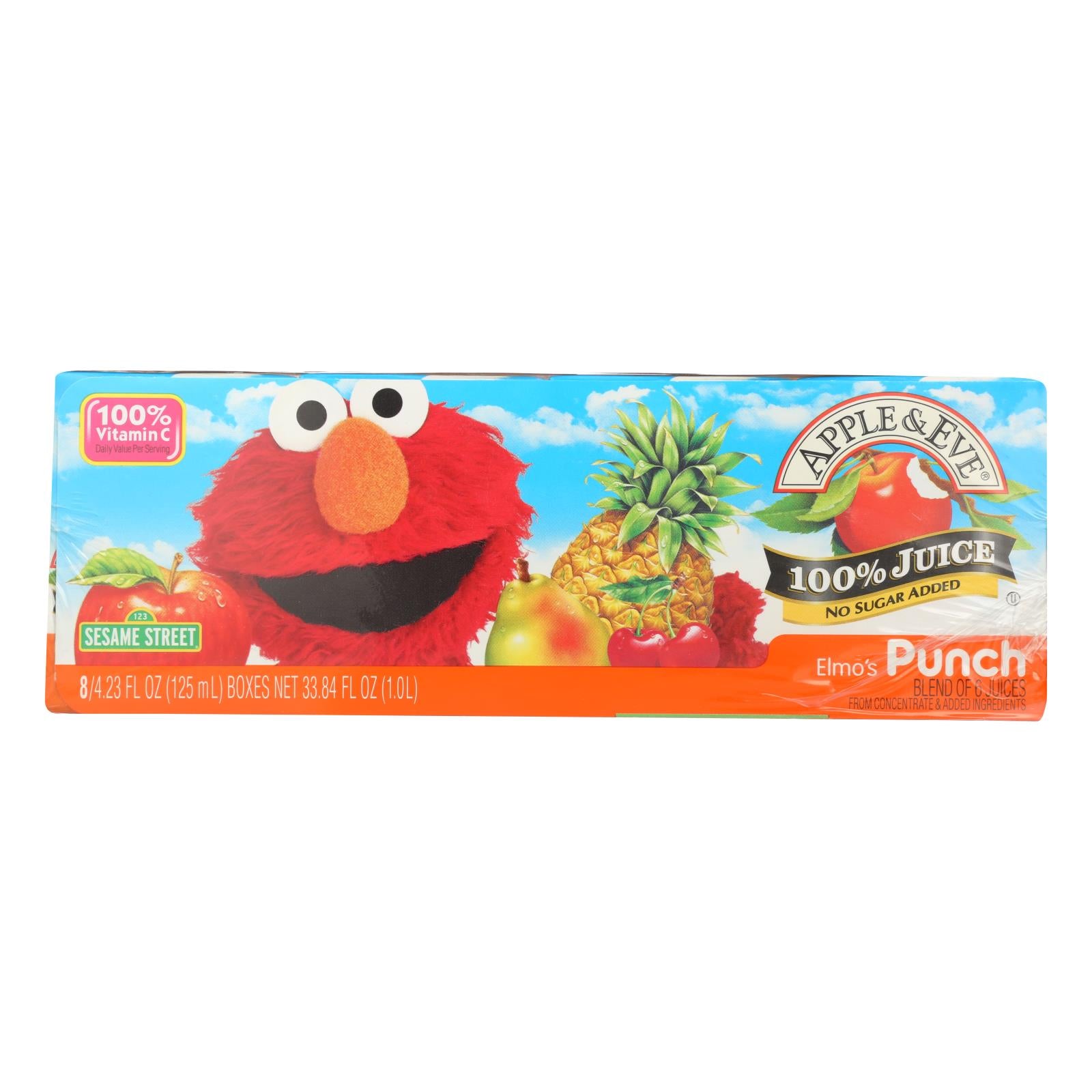 Apple and Eve Sesame Street Juice Elmo's Punch - Case of 6 - 6 Bags