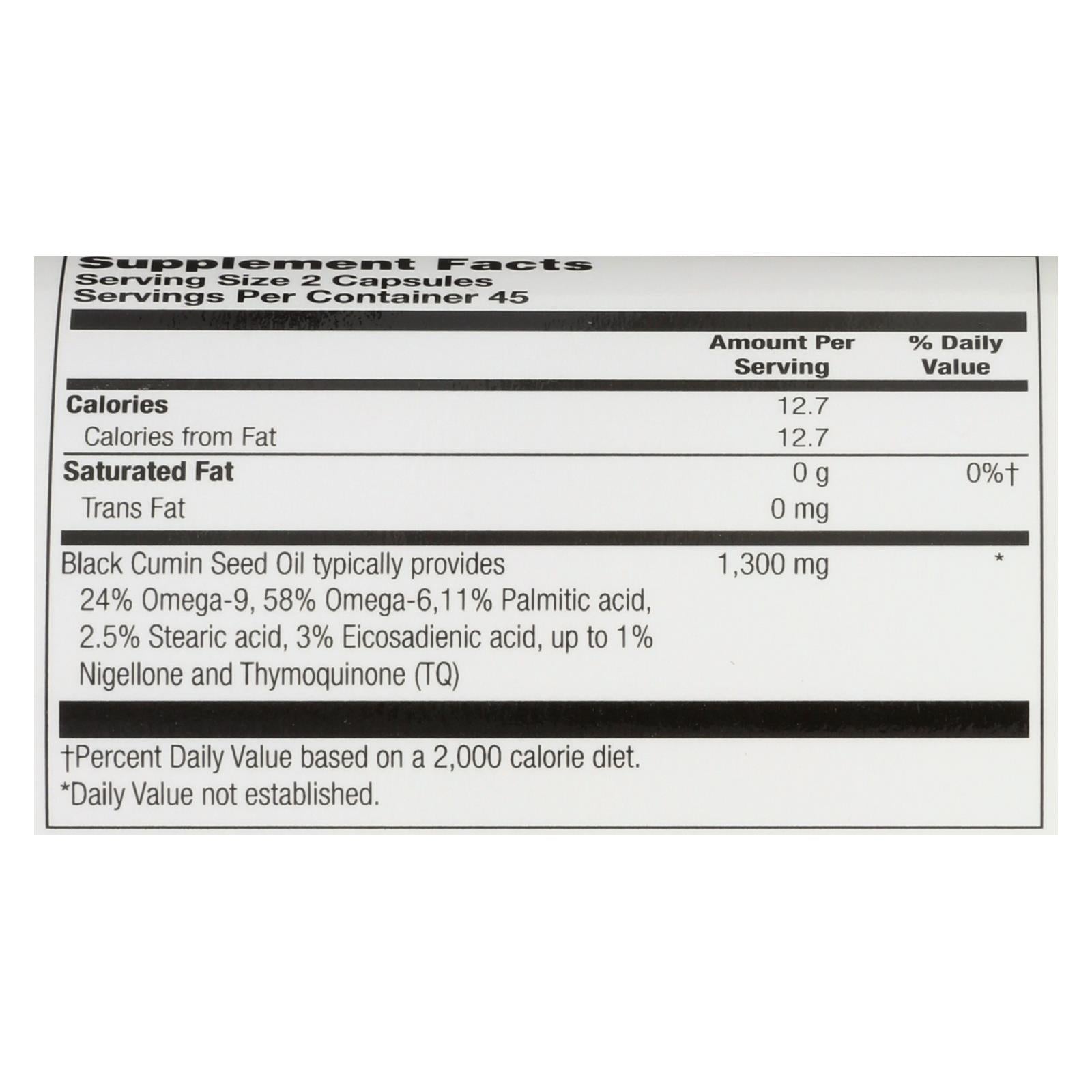 Heritage Store Black Seed Oil Dietary Supplement - 1 Each - 90 Vcap