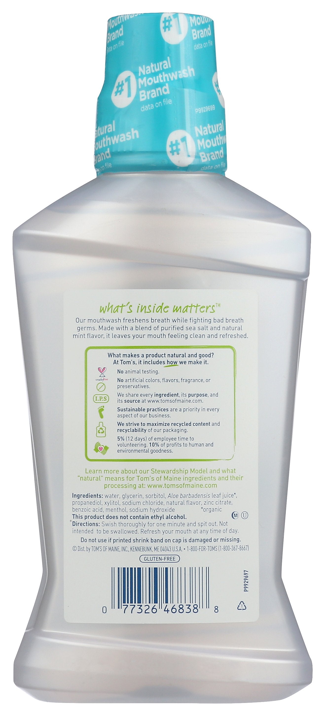 TOMS OF MAINE MOUTHWASH REFR MNT SEASLT - Case of 3