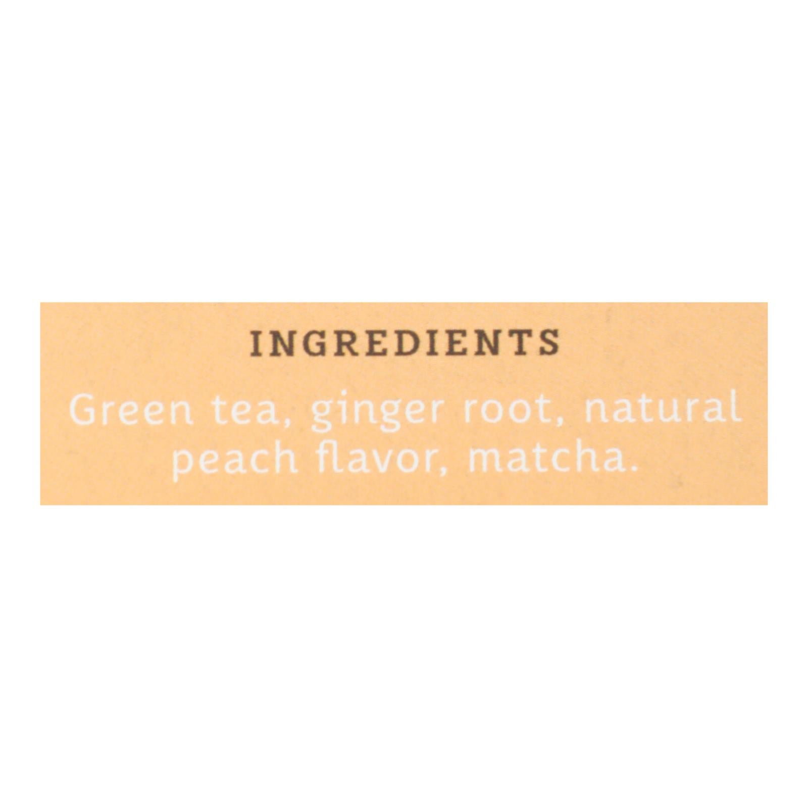 Stash Tea Ginger Peach Green W/ Matcha - 18 Tea Bags - Case of 6
