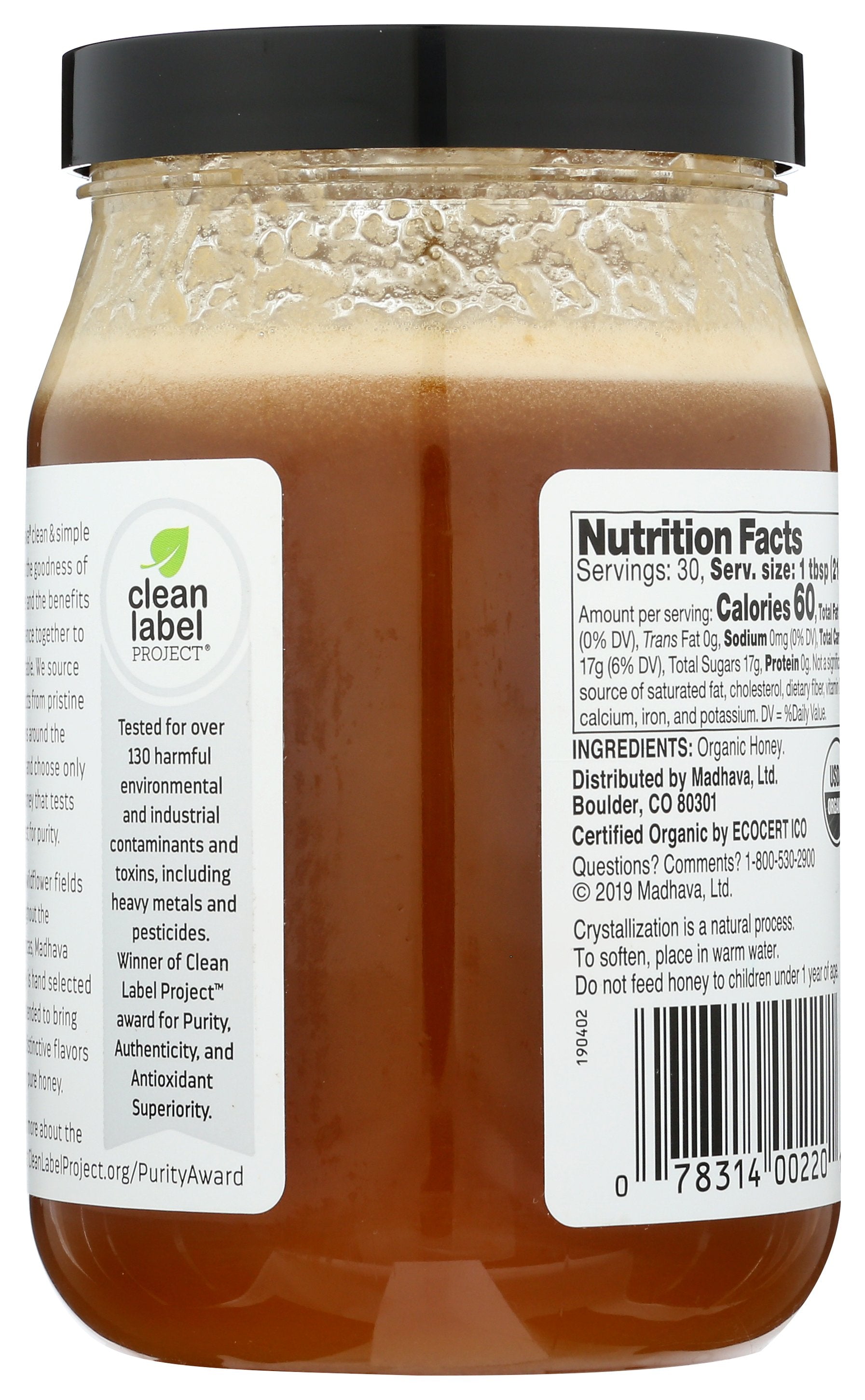 MADHAVA HONEY RAW ORG - Case of 6