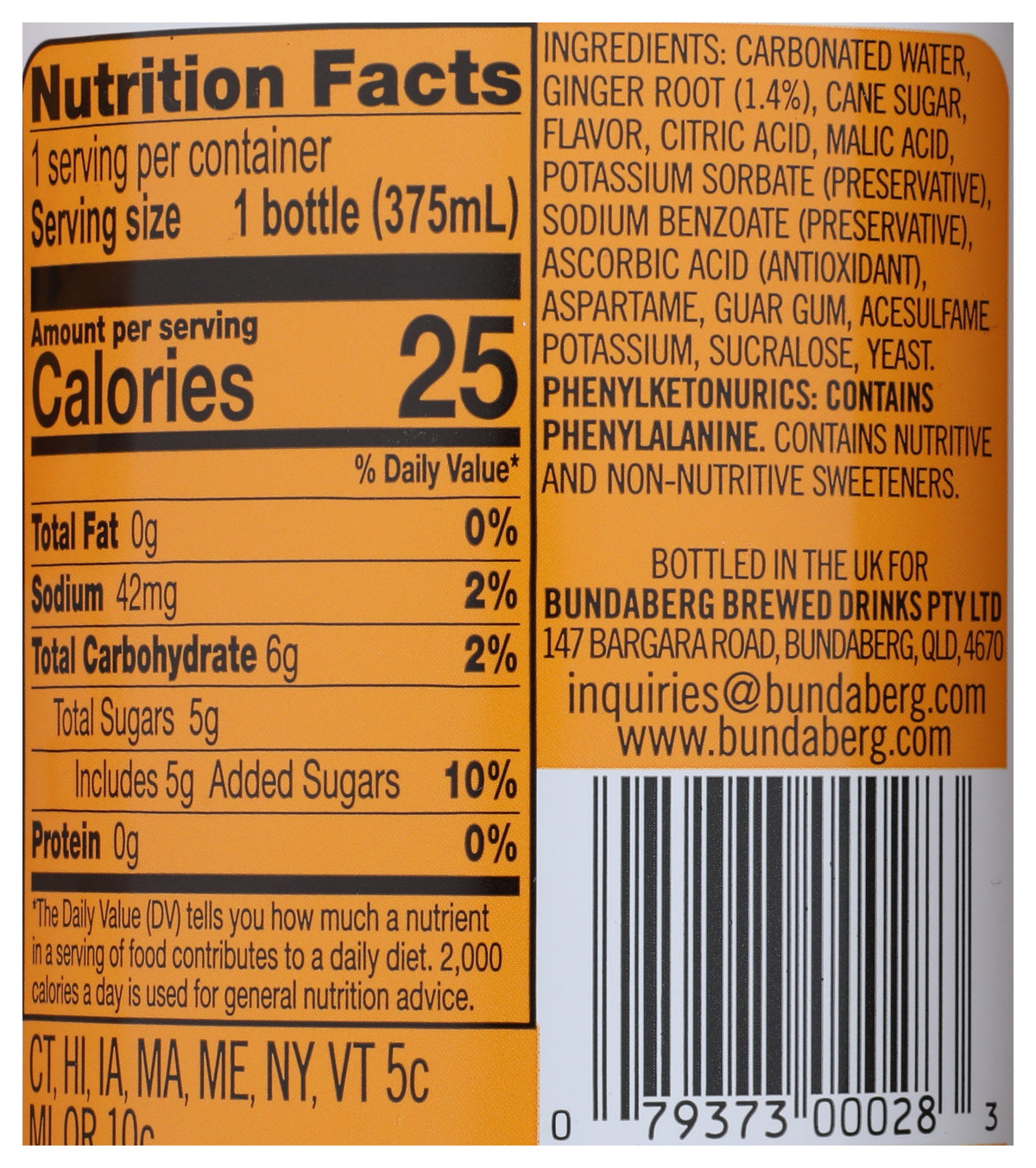 BUNDABERG SODA GNGR BEER DIET 4PK - Case of 6