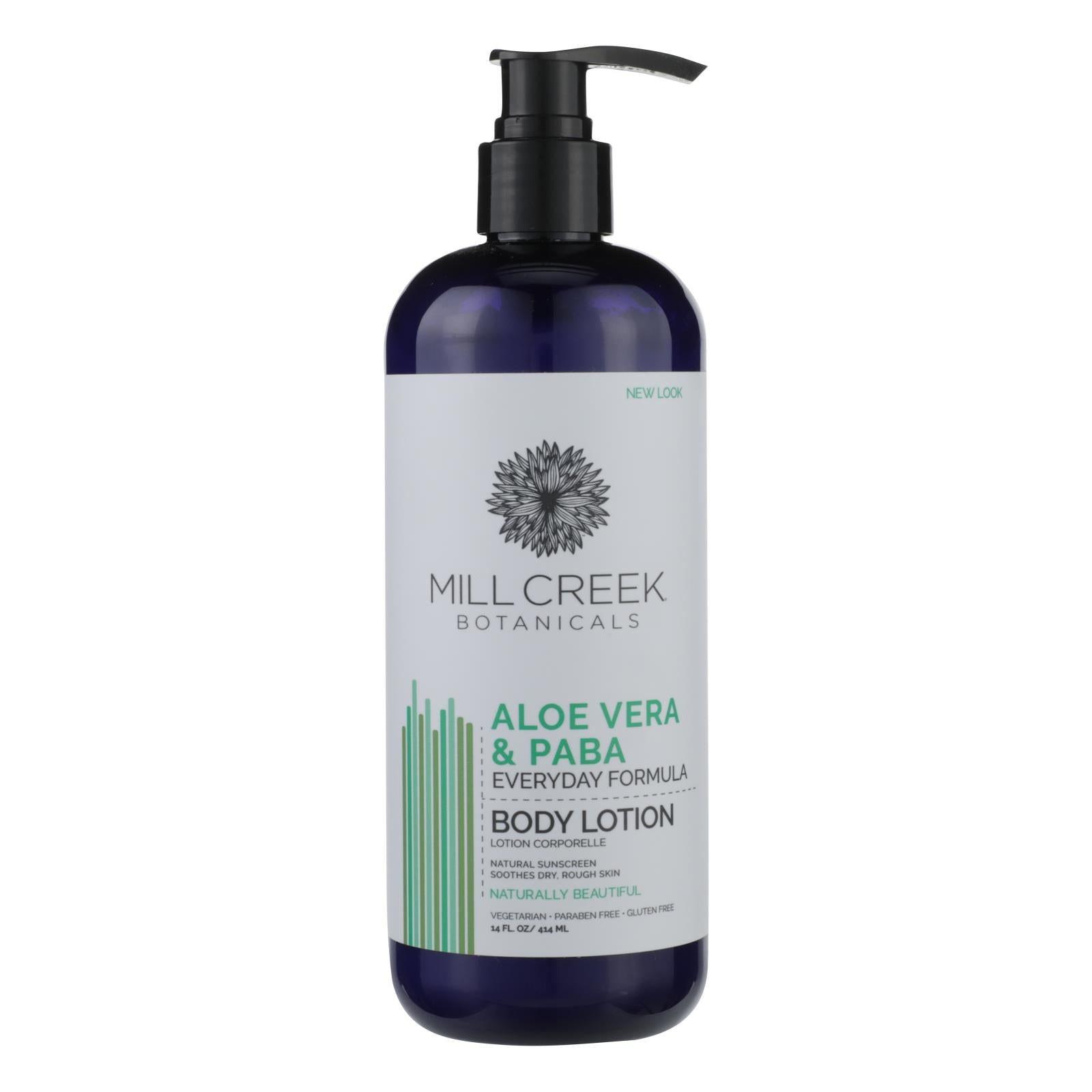 Mill Creek Botanicals Aloe Vera & Paba Moisturizing Lotion - 1 Each - 14 Fz