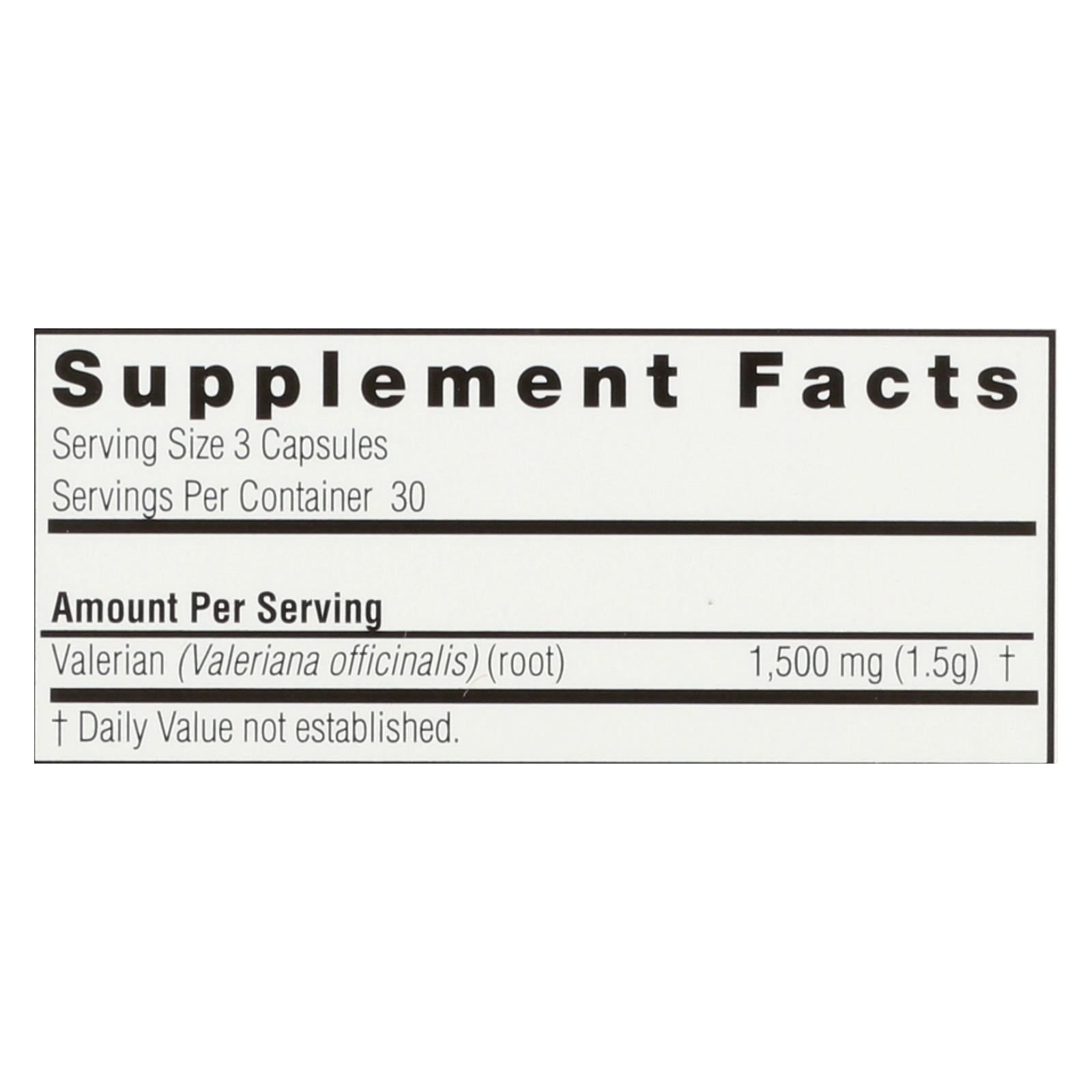 Nature's Answer - Valerian Root - 90 caps