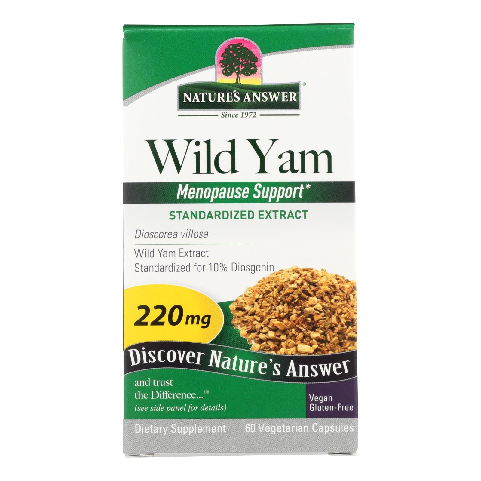 Nature's Answer Wild Yam Root - 60 Veggie Capsules