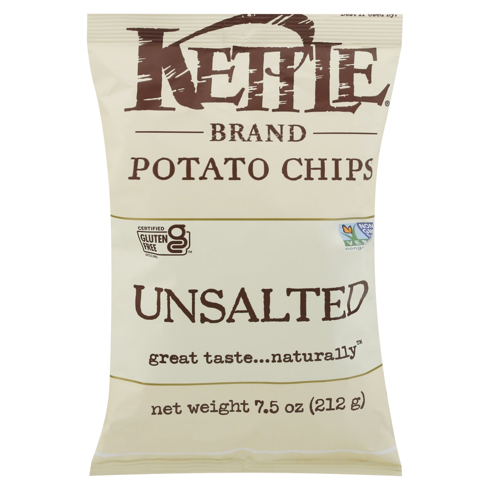 Kettle Brand - Potato Chip Unsalted - CS of 12-7.5 OZ