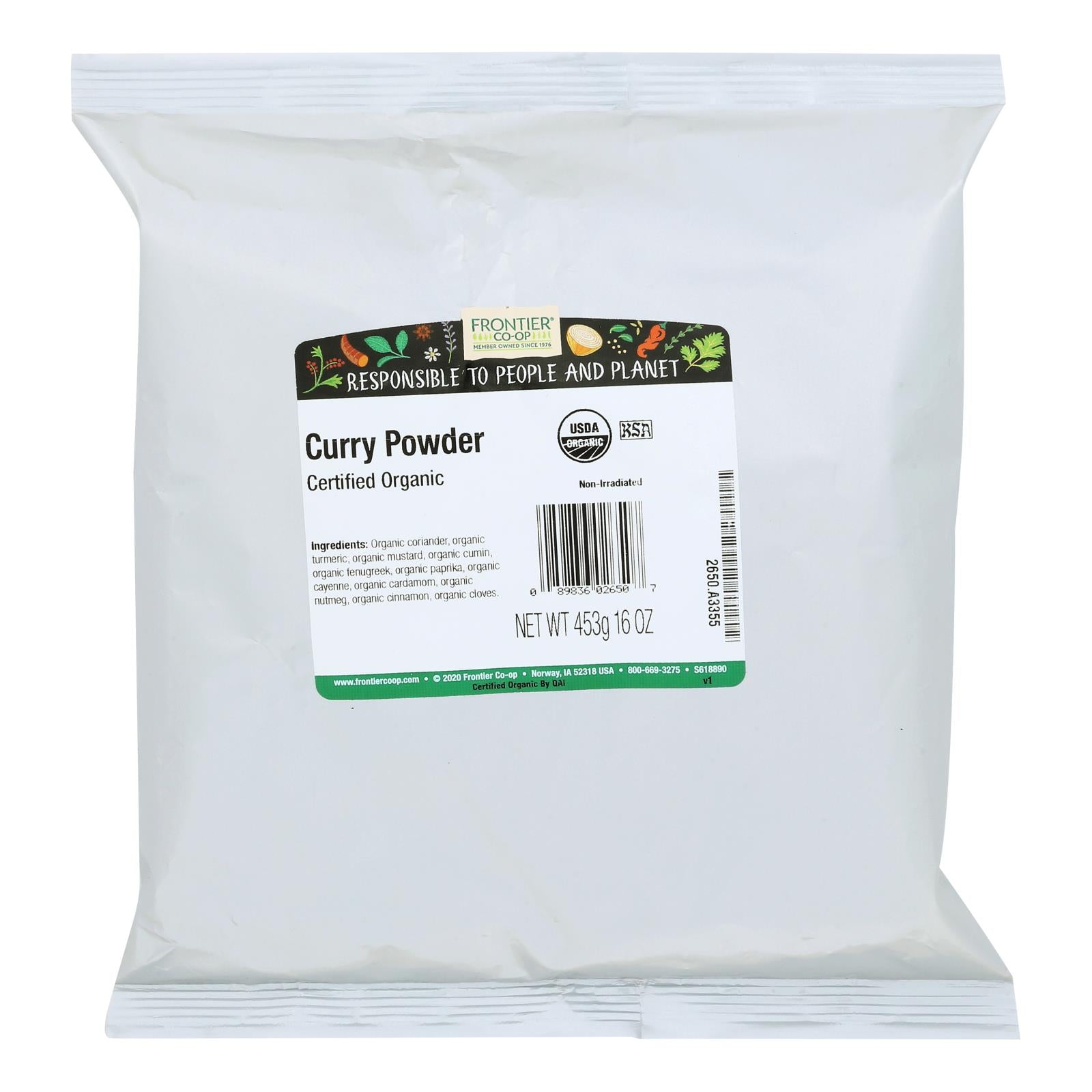 Frontier Herb Curry Powder Seasoning Blend Organic - Single Bulk Item - 1lb