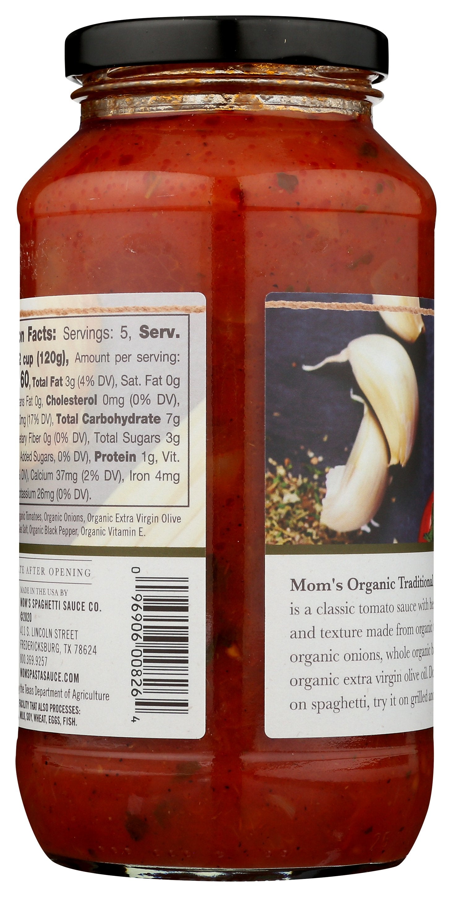 MOMS SAUCE PASTA ORG TMTO BASIL - Case of 6