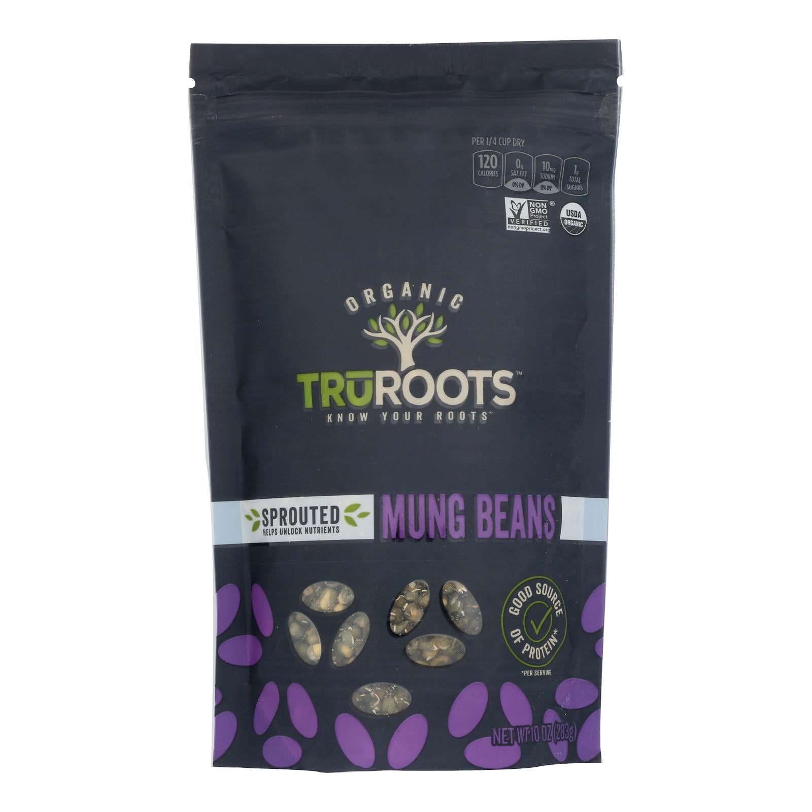 Truroots Organic Mung Beans - Sprouted - Case Of 6 - 10 Oz.