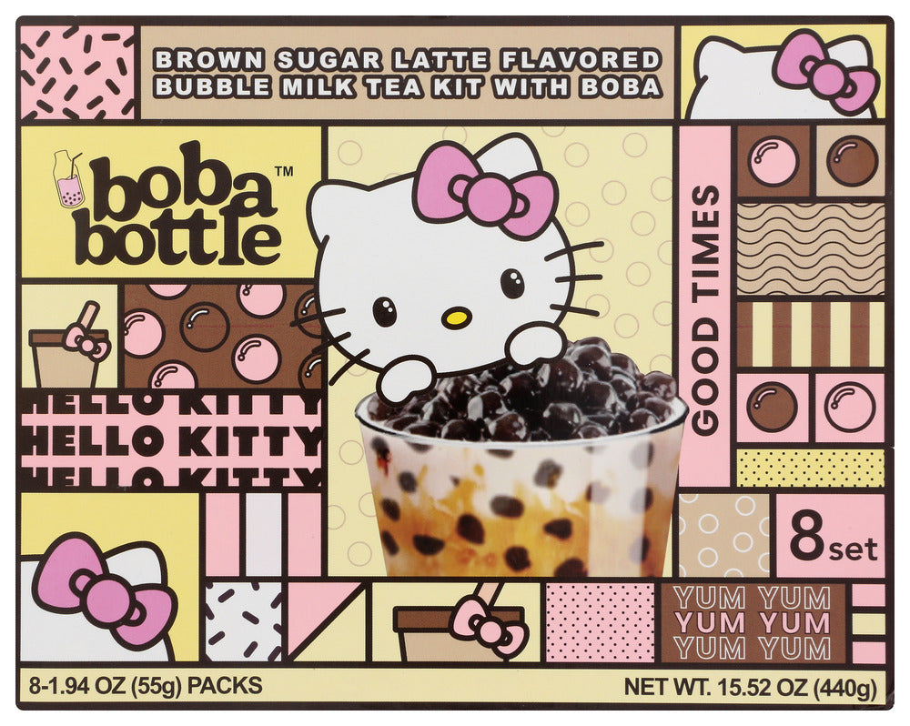 A-Sha Tea Bubble Milk with Boba Brown - Case of 6 - 15.52 oz