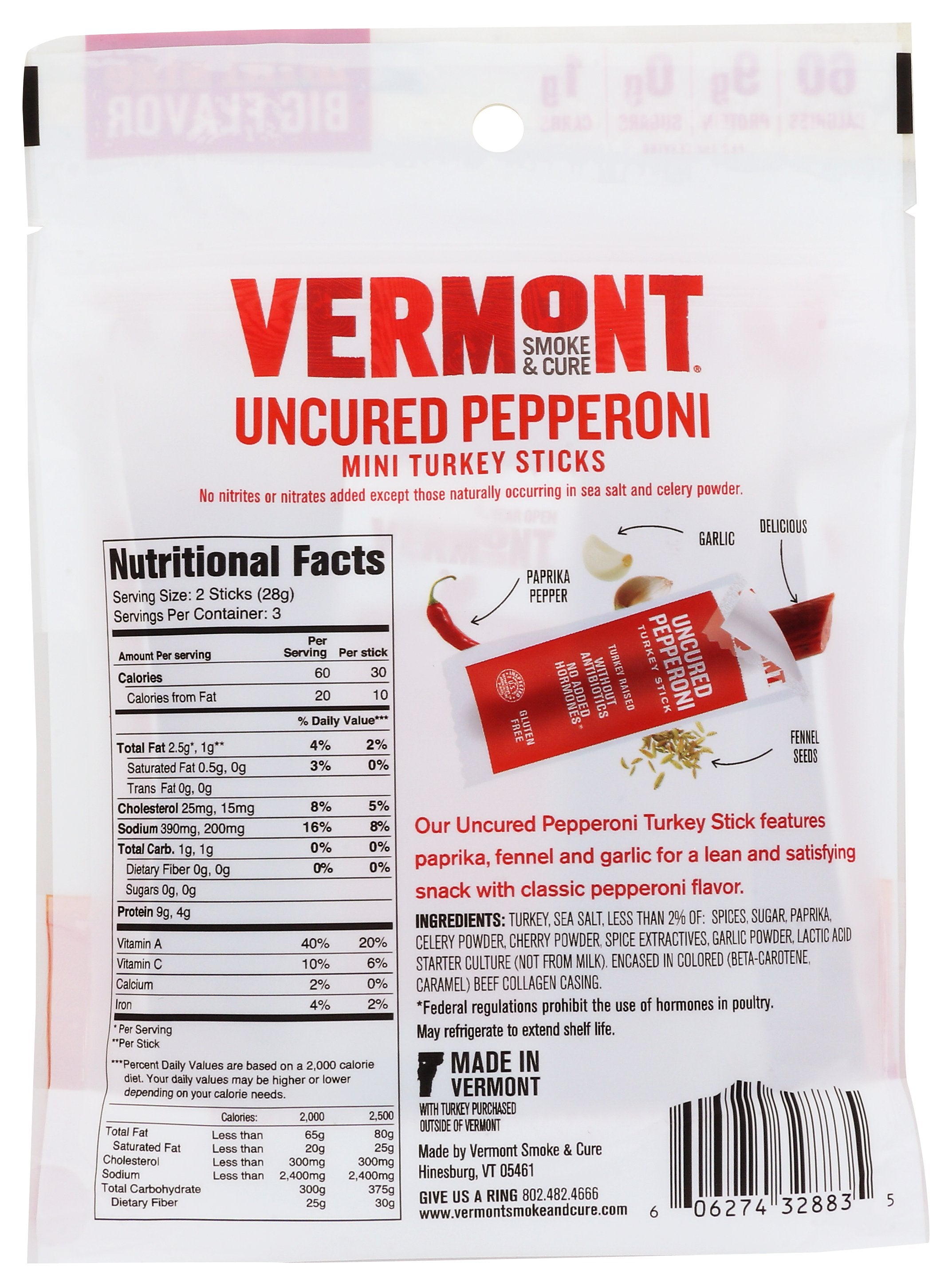 VERMONT SMOKE TRKY PEPRNI STCK GO PK - Case of 8